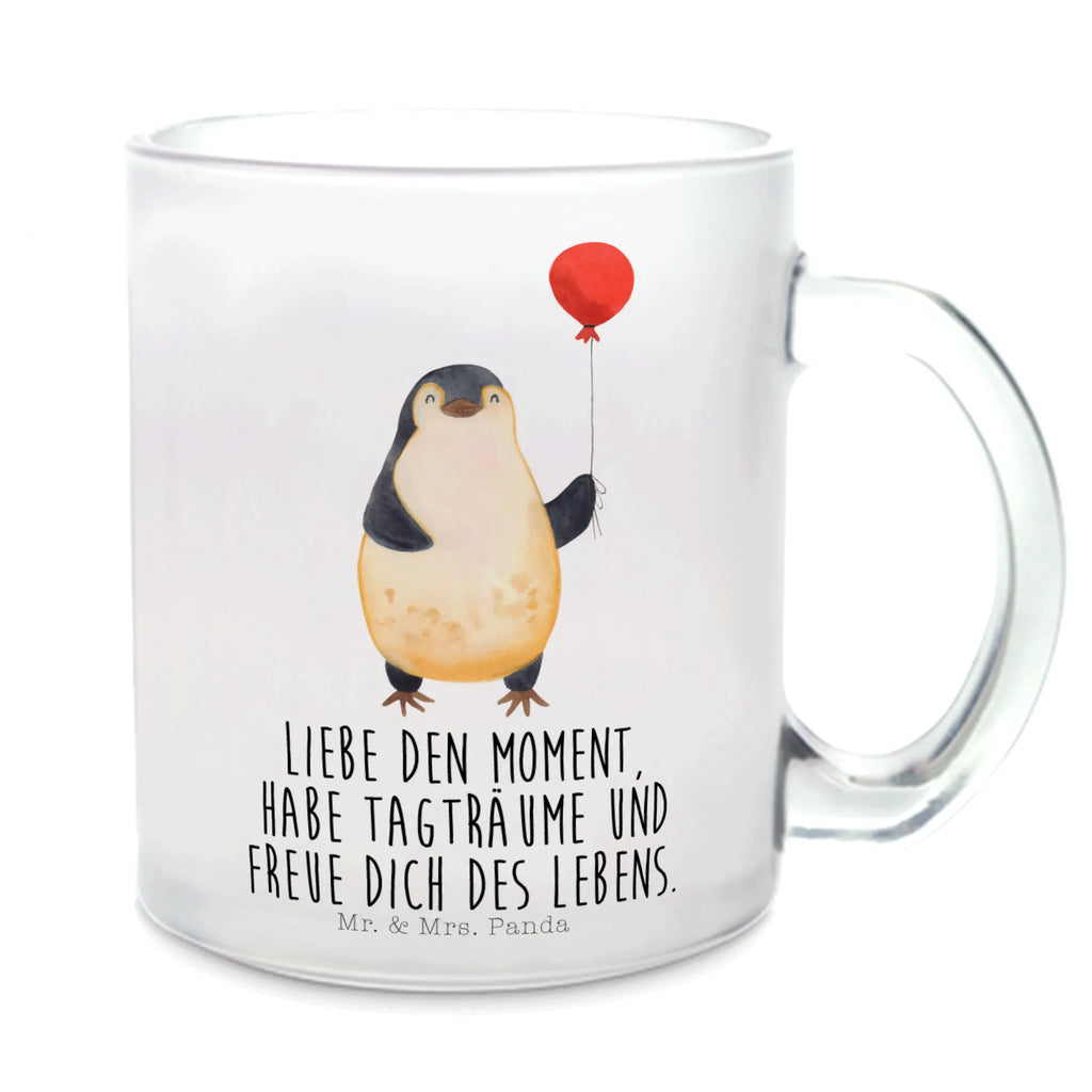 Teetasse Pinguin Luftballon Teetasse, Teeglas, Teebecher, Tasse mit Henkel, Tasse, Glas Teetasse, Teetasse aus Glas, Pinguin, Pinguine, Luftballon, Tagträume, Lebenslust, Geschenk Freundin, Geschenkidee, beste Freundin, Motivation, Neustart, neues Leben, Liebe, Glück