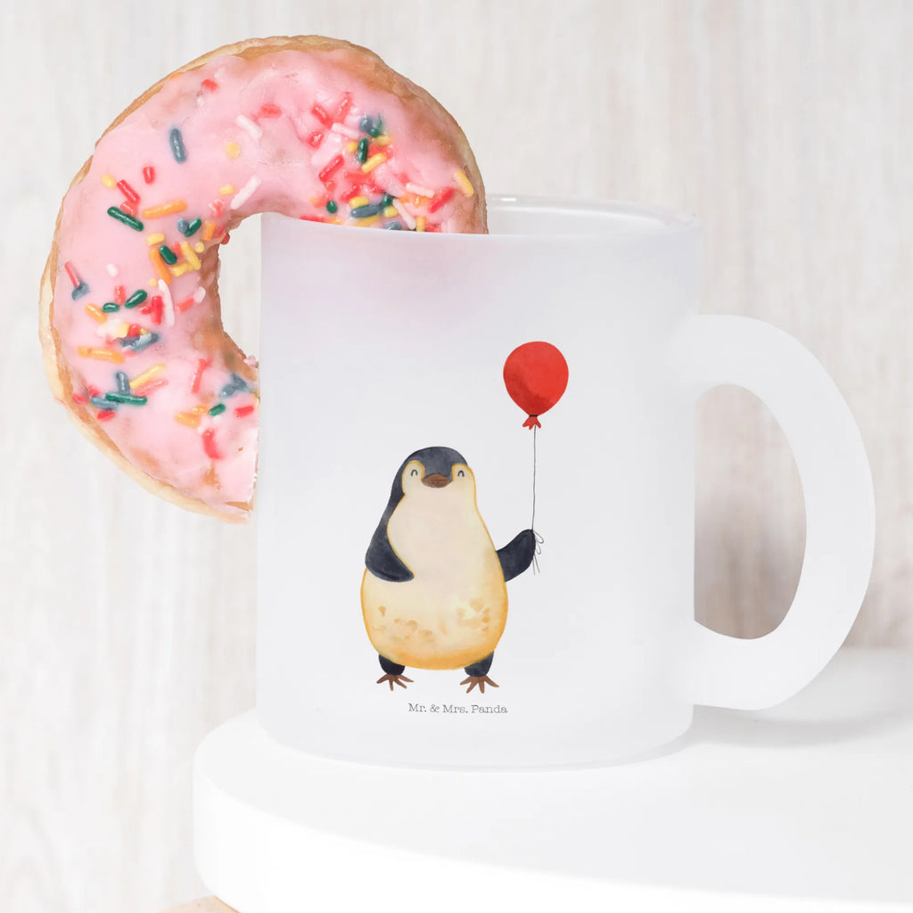 Teetasse Pinguin Luftballon Teetasse, Teeglas, Teebecher, Tasse mit Henkel, Tasse, Glas Teetasse, Teetasse aus Glas, Pinguin, Pinguine, Luftballon, Tagträume, Lebenslust, Geschenk Freundin, Geschenkidee, beste Freundin, Motivation, Neustart, neues Leben, Liebe, Glück