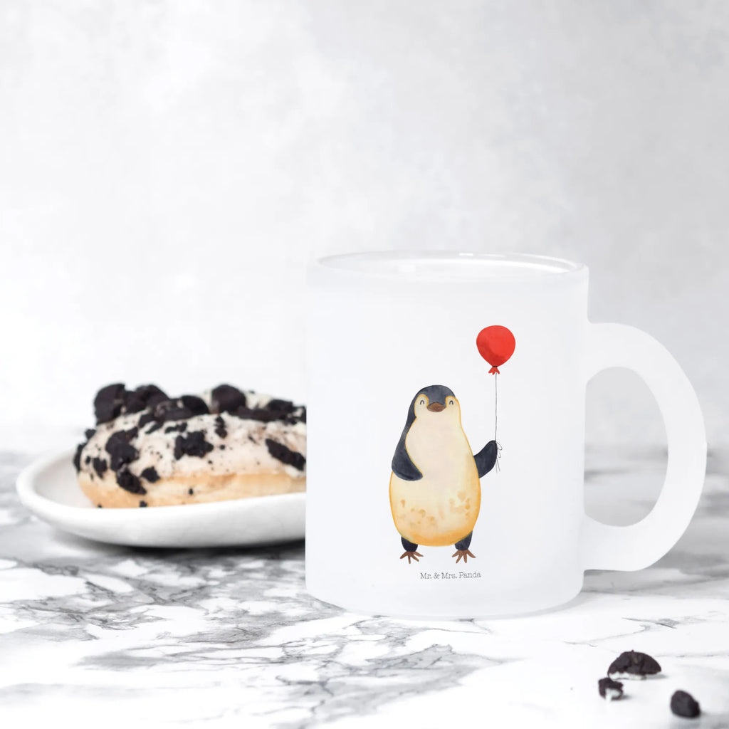 Teetasse Pinguin Luftballon Teetasse, Teeglas, Teebecher, Tasse mit Henkel, Tasse, Glas Teetasse, Teetasse aus Glas, Pinguin, Pinguine, Luftballon, Tagträume, Lebenslust, Geschenk Freundin, Geschenkidee, beste Freundin, Motivation, Neustart, neues Leben, Liebe, Glück