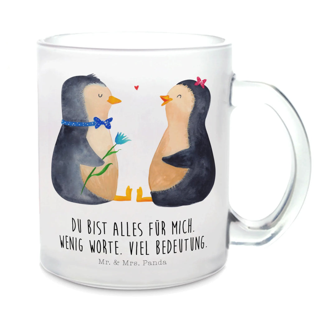 Teetasse Pinguin Pärchen Teetasse, Teeglas, Teebecher, Tasse mit Henkel, Tasse, Glas Teetasse, Teetasse aus Glas, Pinguin, Pinguine, Liebe, Liebespaar, Liebesbeweis, Liebesgeschenk, Verlobung, Jahrestag, Hochzeitstag, Hochzeit, Hochzeitsgeschenk, große Liebe, Traumpaar