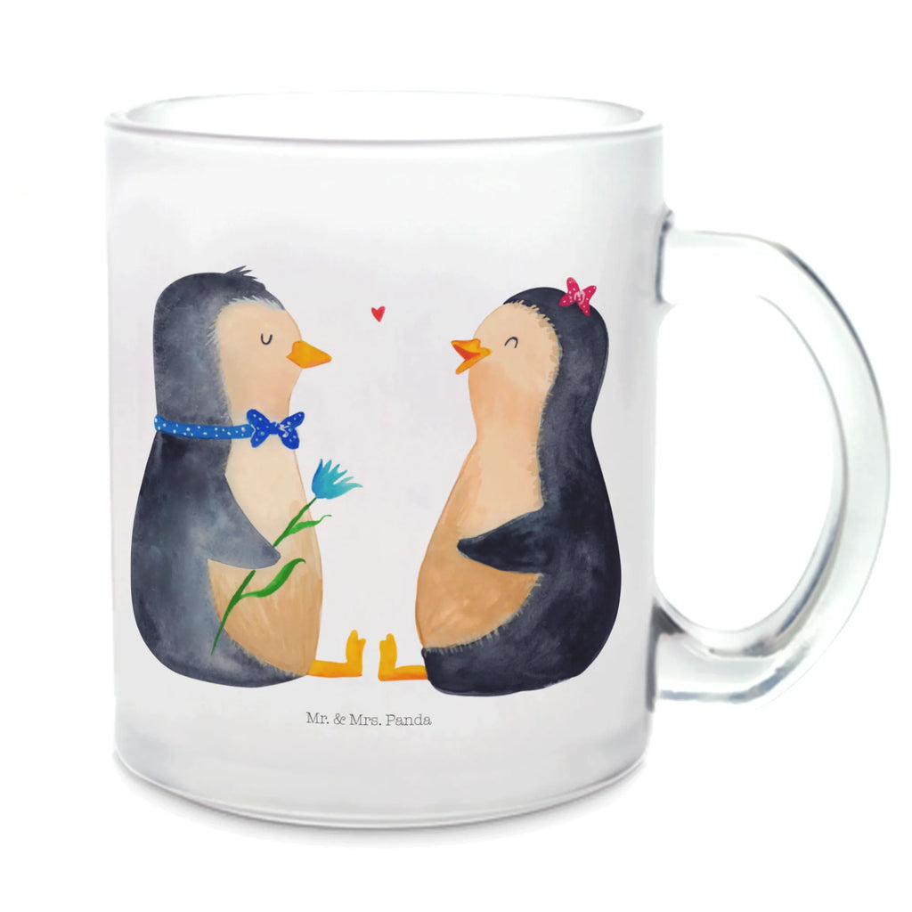 Teetasse Pinguin Pärchen Teetasse, Teeglas, Teebecher, Tasse mit Henkel, Tasse, Glas Teetasse, Teetasse aus Glas, Pinguin, Pinguine, Liebe, Liebespaar, Liebesbeweis, Liebesgeschenk, Verlobung, Jahrestag, Hochzeitstag, Hochzeit, Hochzeitsgeschenk, große Liebe, Traumpaar