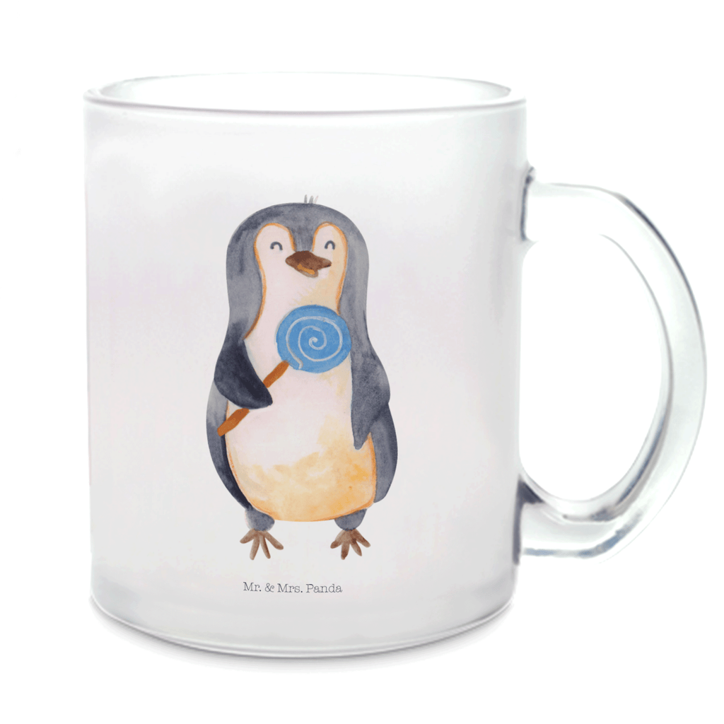 Teetasse Pinguin Lolli Teetasse, Teeglas, Teebecher, Tasse mit Henkel, Tasse, Glas Teetasse, Teetasse aus Glas, Pinguin, Pinguine, Lolli, Süßigkeiten, Blödsinn, Spruch, Rebell, Gauner, Ganove, Rabauke