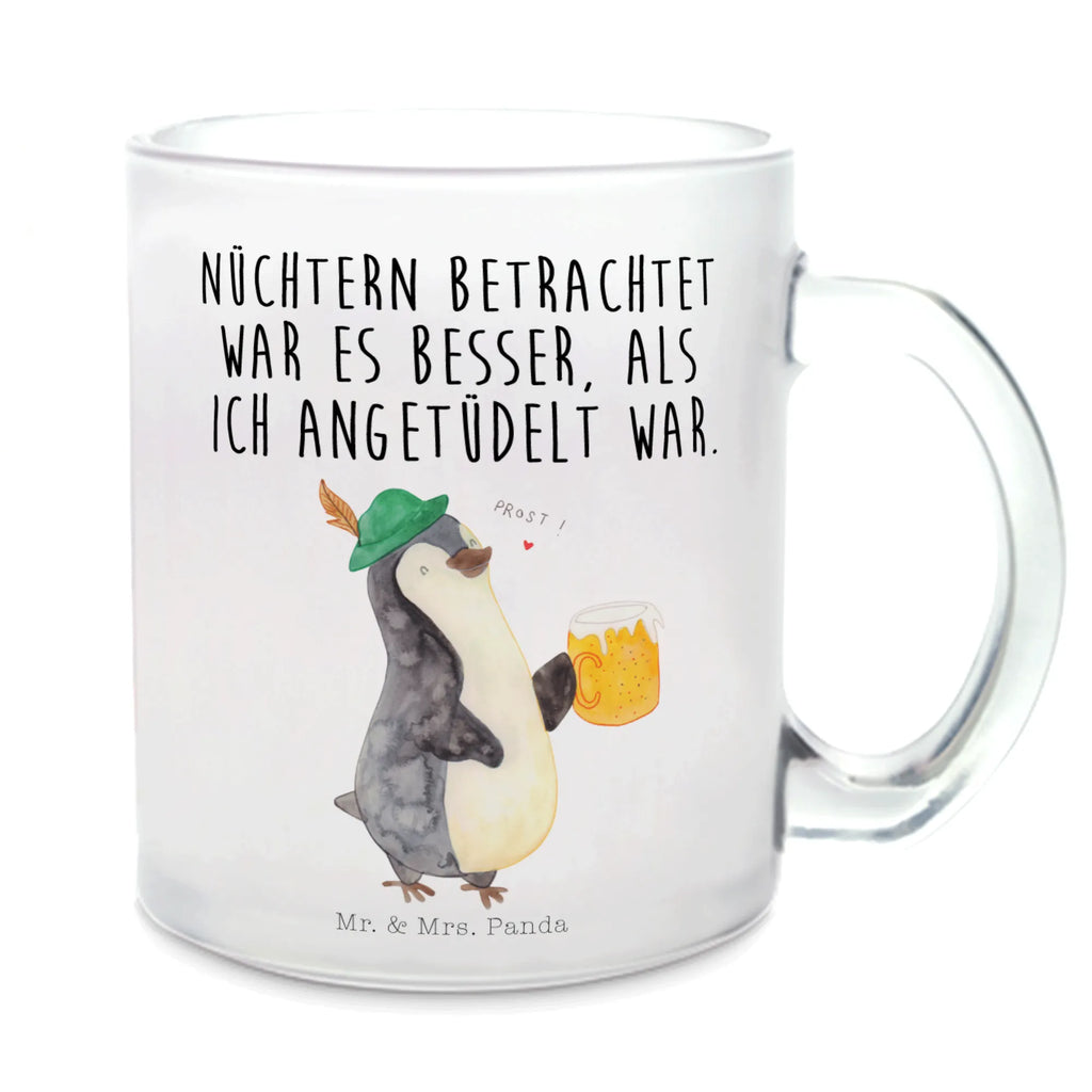 Teetasse Pinguin Bier Teetasse, Teeglas, Teebecher, Tasse mit Henkel, Tasse, Glas Teetasse, Teetasse aus Glas, Pinguin, Pinguine, Bier, Oktoberfest