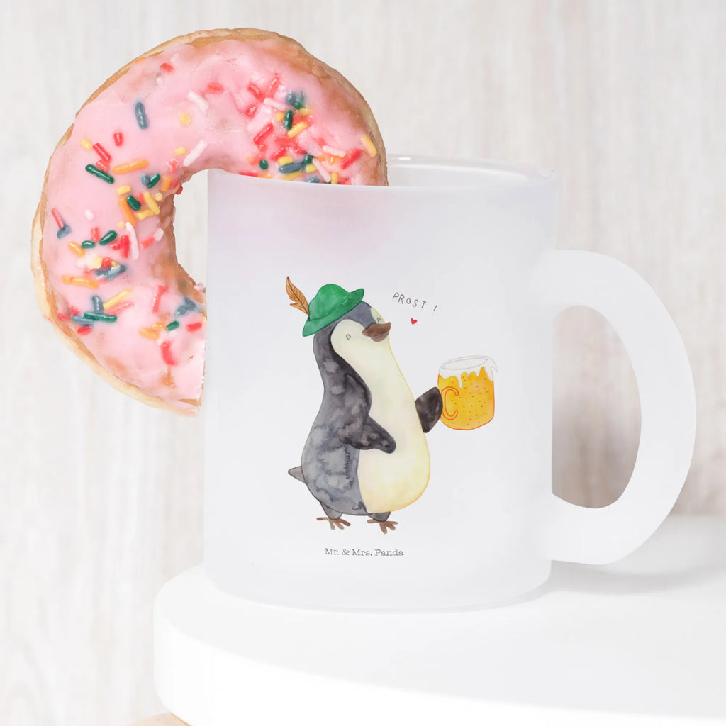 Teetasse Pinguin Bier Teetasse, Teeglas, Teebecher, Tasse mit Henkel, Tasse, Glas Teetasse, Teetasse aus Glas, Pinguin, Pinguine, Bier, Oktoberfest