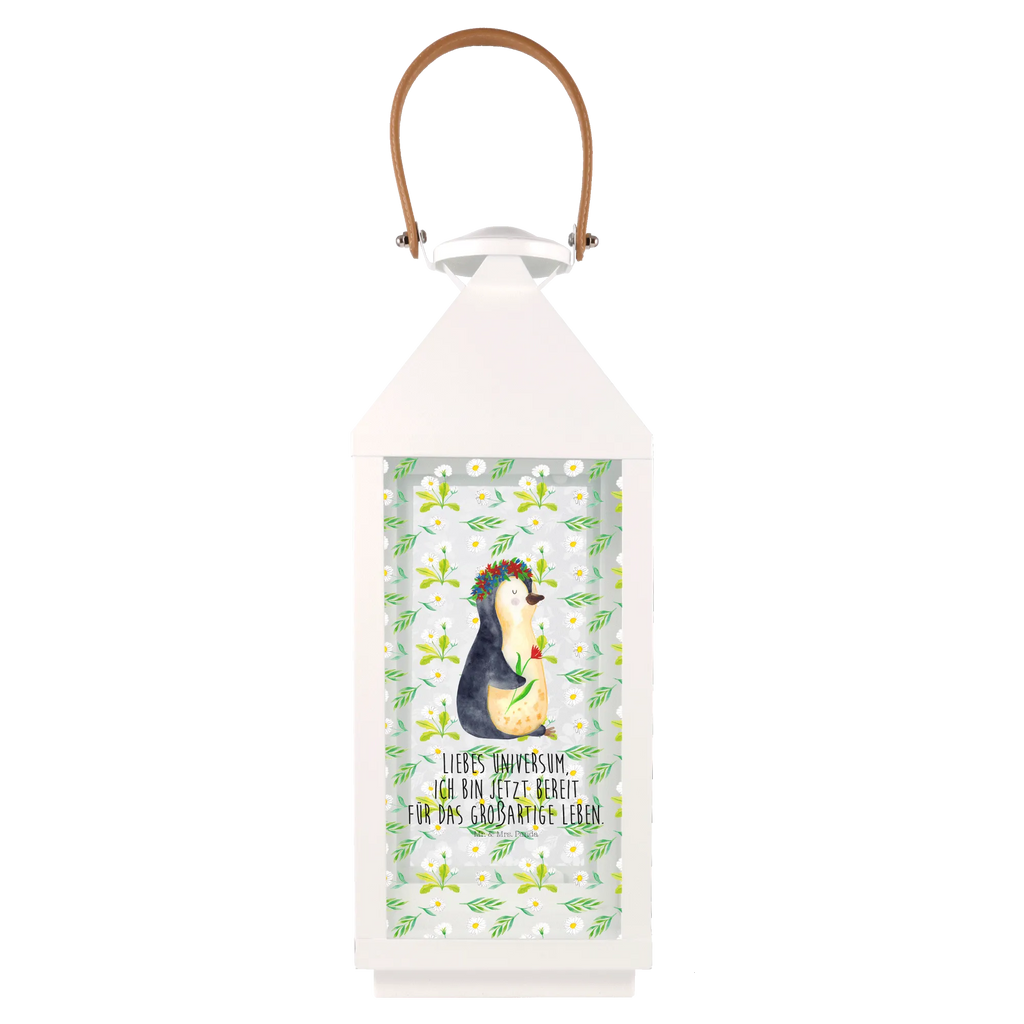 Deko Laterne Pinguin Blumenkranz Gartenlampe, Gartenleuchte, Gartendekoration, Gartenlicht, Laterne kleine Laternen, XXL Laternen, Laterne groß, Pinguin, Pinguine, Blumenkranz, Universum, Leben, Wünsche, Ziele, Lebensziele, Motivation, Lebenslust, Liebeskummer, Geschenkidee