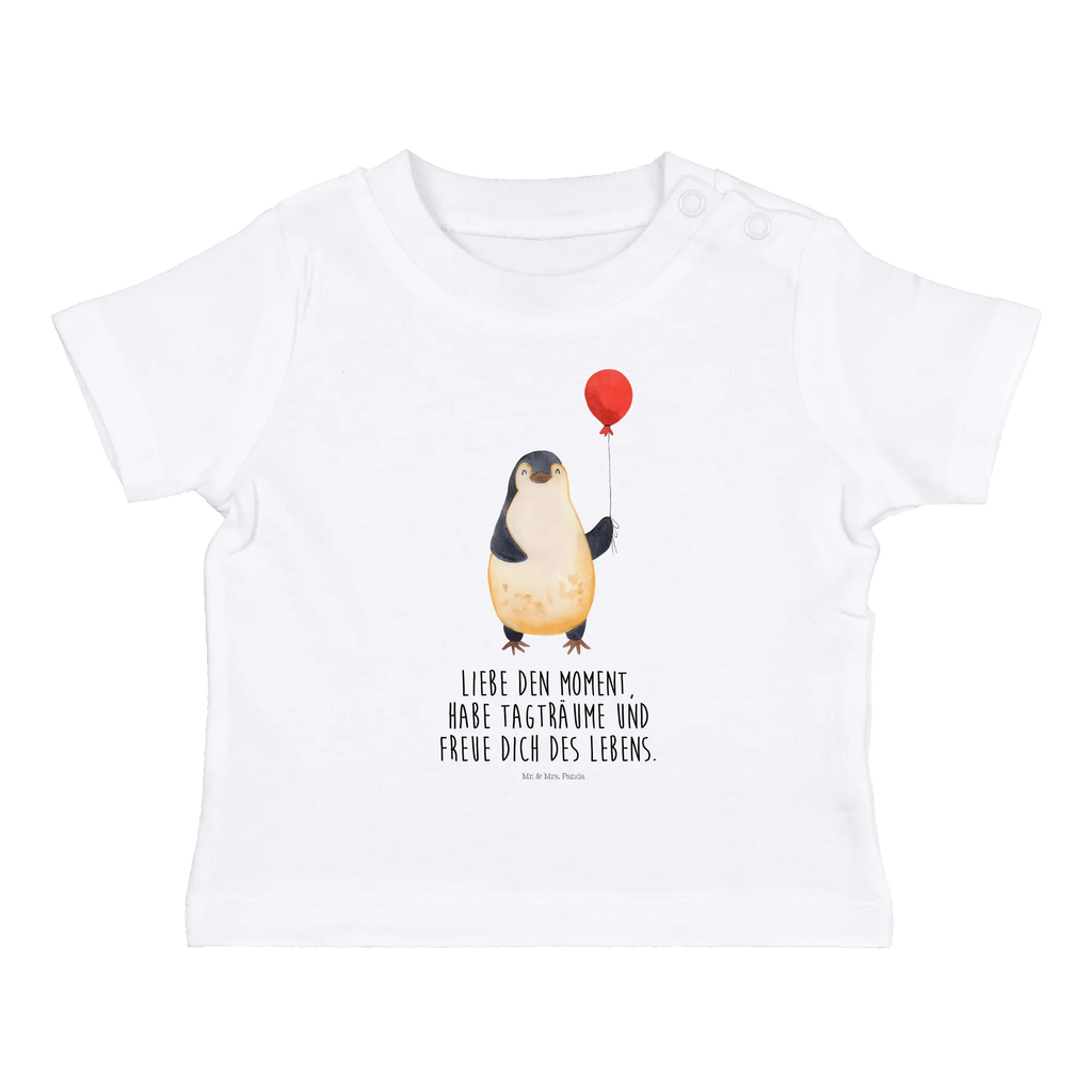 Organic Baby Shirt Pinguin Luftballon Baby T-Shirt, Jungen Baby T-Shirt, Mädchen Baby T-Shirt, Shirt, Pinguin, Pinguine, Luftballon, Tagträume, Lebenslust, Geschenk Freundin, Geschenkidee, beste Freundin, Motivation, Neustart, neues Leben, Liebe, Glück