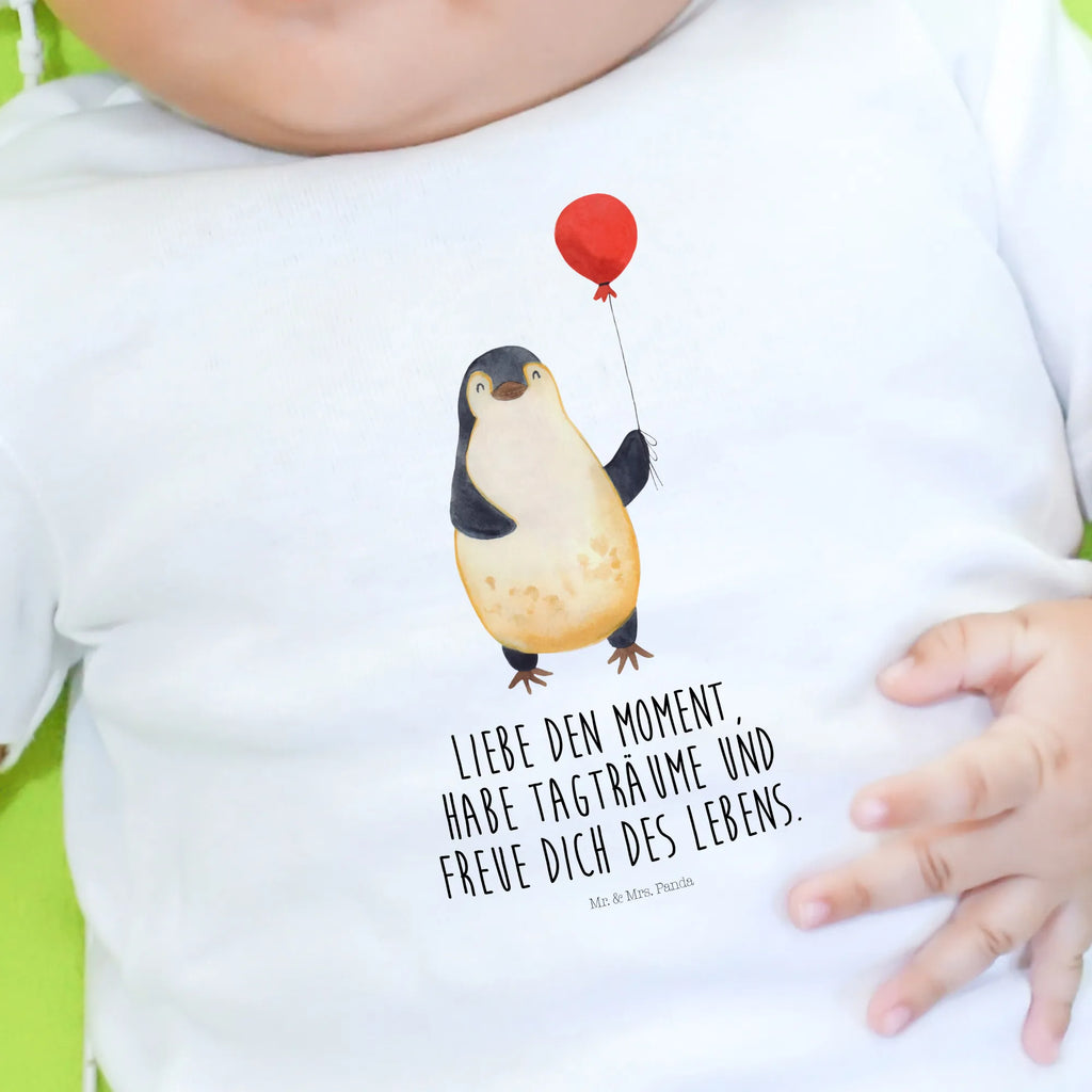 Organic Baby Shirt Pinguin Luftballon Baby T-Shirt, Jungen Baby T-Shirt, Mädchen Baby T-Shirt, Shirt, Pinguin, Pinguine, Luftballon, Tagträume, Lebenslust, Geschenk Freundin, Geschenkidee, beste Freundin, Motivation, Neustart, neues Leben, Liebe, Glück