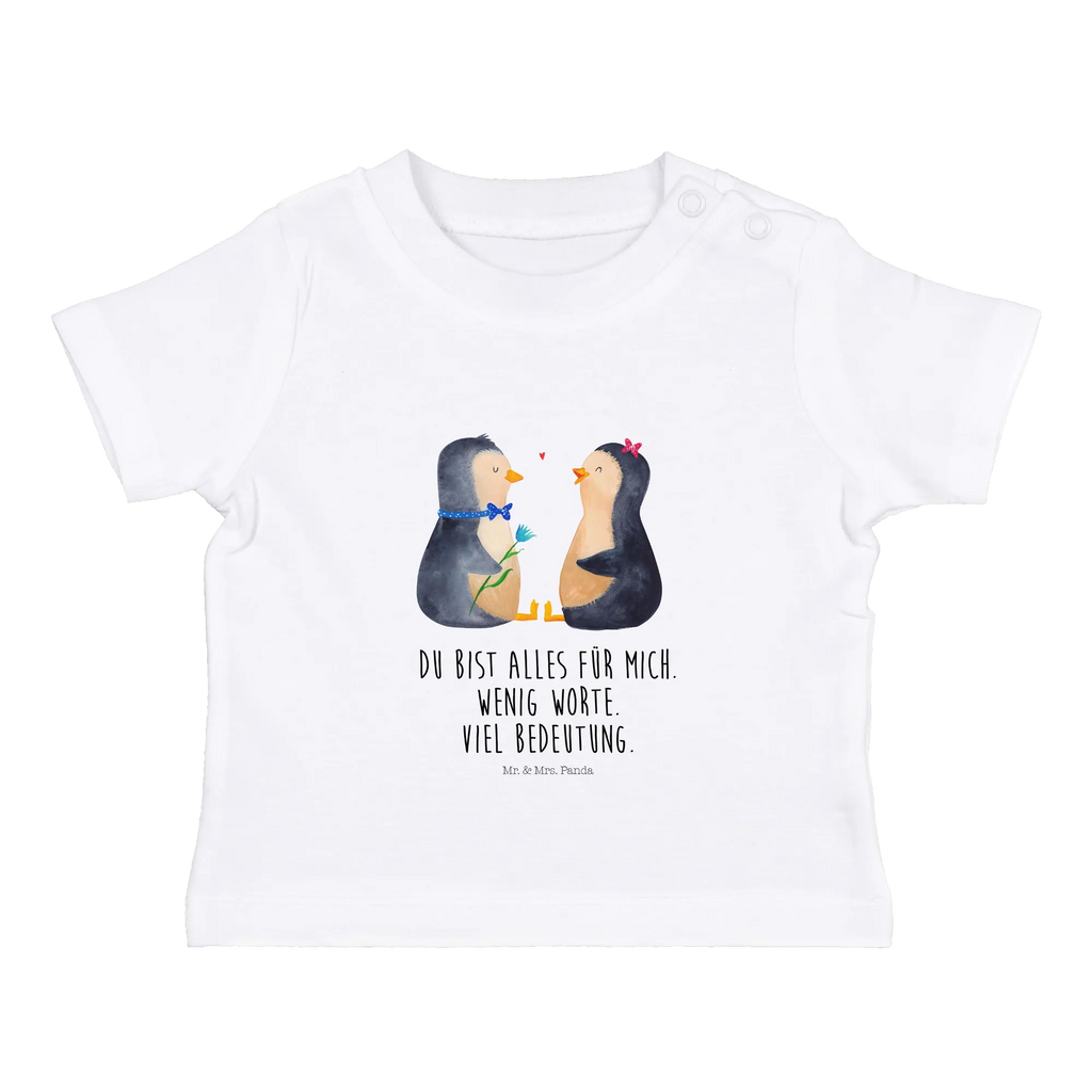 Organic Baby Shirt Pinguin Pärchen Baby T-Shirt, Jungen Baby T-Shirt, Mädchen Baby T-Shirt, Shirt, Pinguin, Pinguine, Liebe, Liebespaar, Liebesbeweis, Liebesgeschenk, Verlobung, Jahrestag, Hochzeitstag, Hochzeit, Hochzeitsgeschenk, große Liebe, Traumpaar