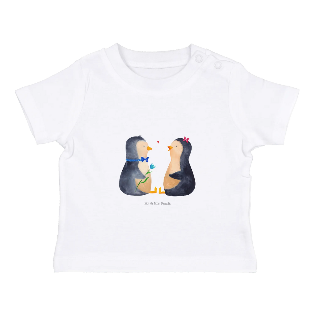 Organic Baby Shirt Pinguin Pärchen Baby T-Shirt, Jungen Baby T-Shirt, Mädchen Baby T-Shirt, Shirt, Pinguin, Pinguine, Liebe, Liebespaar, Liebesbeweis, Liebesgeschenk, Verlobung, Jahrestag, Hochzeitstag, Hochzeit, Hochzeitsgeschenk, große Liebe, Traumpaar