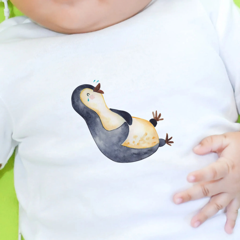 Organic Baby Shirt Pinguin Lachen Baby T-Shirt, Jungen Baby T-Shirt, Mädchen Baby T-Shirt, Shirt, Pinguin, Pinguine, lustiger Spruch, Optimismus, Fröhlich, Lachen, Humor, Fröhlichkeit