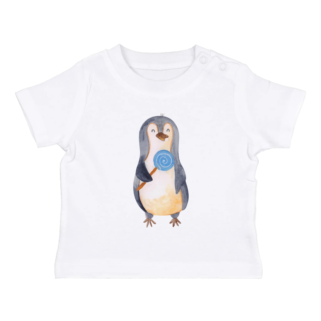 Organic Baby Shirt Pinguin Lolli Baby T-Shirt, Jungen Baby T-Shirt, Mädchen Baby T-Shirt, Shirt, Pinguin, Pinguine, Lolli, Süßigkeiten, Blödsinn, Spruch, Rebell, Gauner, Ganove, Rabauke