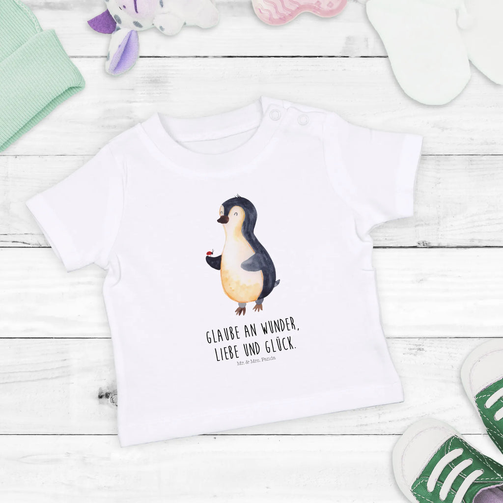 Organic Baby Shirt Pinguin Marienkäfer Baby T-Shirt, Jungen Baby T-Shirt, Mädchen Baby T-Shirt, Shirt, Pinguin, Pinguine, Marienkäfer, Liebe, Wunder, Glück, Freude, Lebensfreude