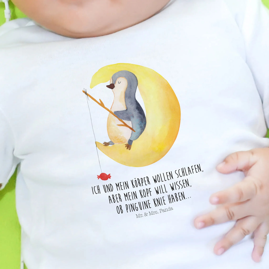 Organic Baby Shirt Pinguin Mond Baby T-Shirt, Jungen Baby T-Shirt, Mädchen Baby T-Shirt, Shirt, Pinguin, Pinguine, Spruch, schlafen, Nachtruhe, Einschlafen, Schlafzimmer, Schlafstörungen, Gästezimmer