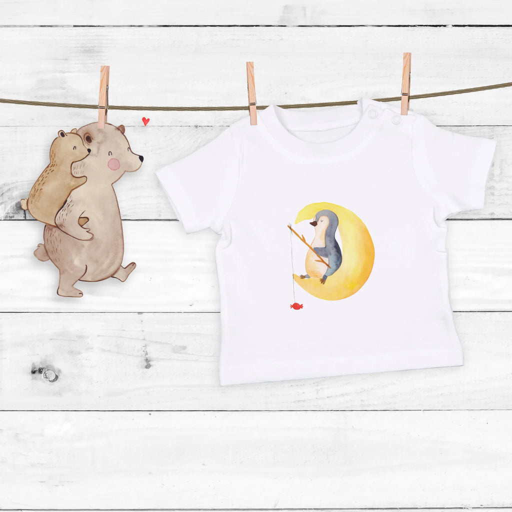 Organic Baby Shirt Pinguin Mond Baby T-Shirt, Jungen Baby T-Shirt, Mädchen Baby T-Shirt, Shirt, Pinguin, Pinguine, Spruch, schlafen, Nachtruhe, Einschlafen, Schlafzimmer, Schlafstörungen, Gästezimmer