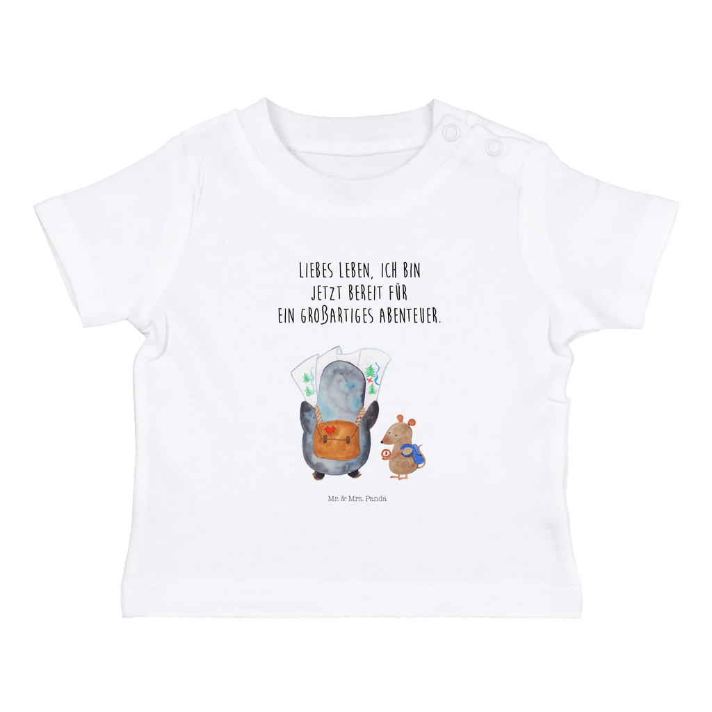 Organic Baby Shirt Pinguin & Maus Wanderer Baby T-Shirt, Jungen Baby T-Shirt, Mädchen Baby T-Shirt, Shirt, Pinguin, Pinguine, Abenteurer, Abenteuer, Roadtrip, Ausflug, Wanderlust, wandern