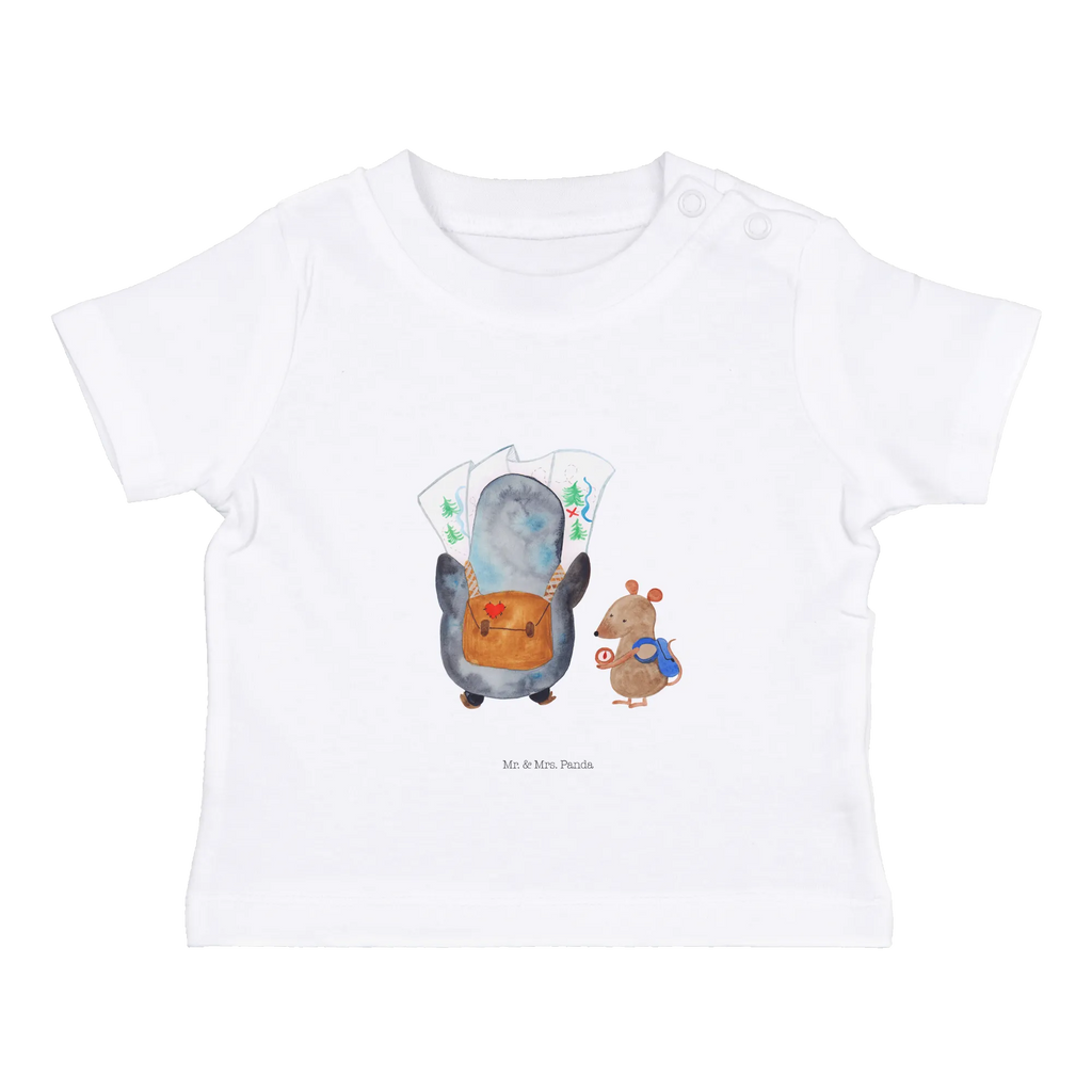 Organic Baby Shirt Pinguin & Maus Wanderer Baby T-Shirt, Jungen Baby T-Shirt, Mädchen Baby T-Shirt, Shirt, Pinguin, Pinguine, Abenteurer, Abenteuer, Roadtrip, Ausflug, Wanderlust, wandern