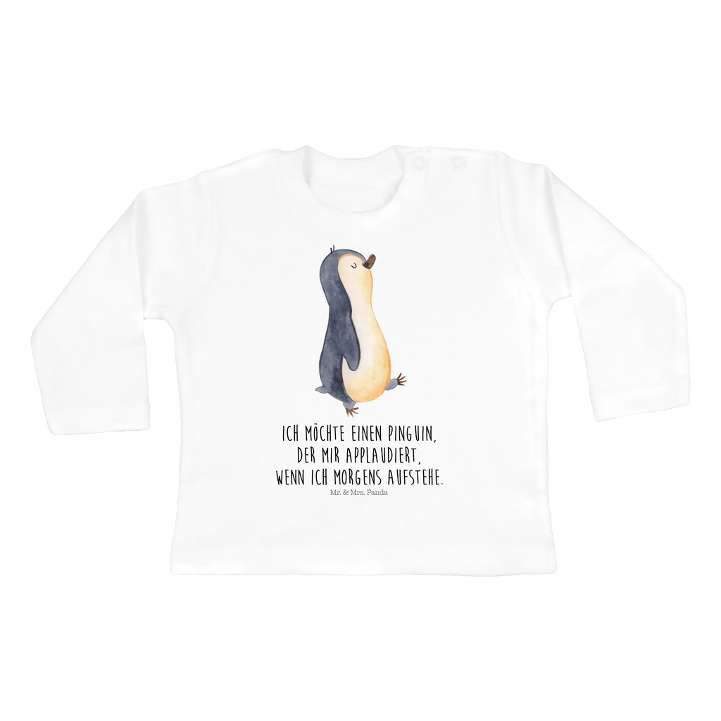 Baby Longsleeve Pinguin marschierend Mädchen, Jungen, Baby, Langarm, Bio, Kleidung, Pinguin, Pinguine, Frühaufsteher, Langschläfer, Bruder, Schwester, Familie