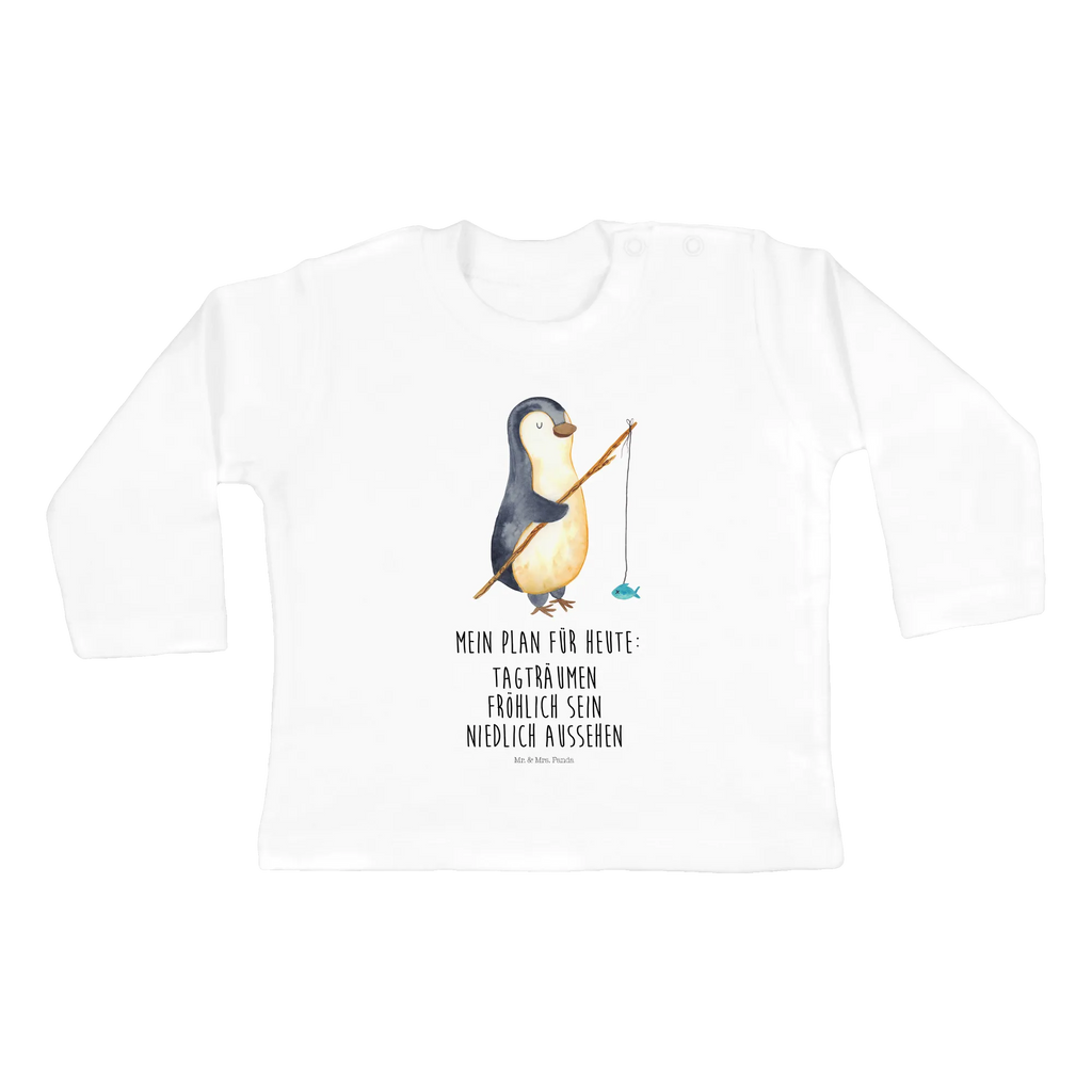 Baby Longsleeve Pinguin Angler Mädchen, Jungen, Baby, Langarm, Bio, Kleidung, Pinguin, Pinguine, Angeln, Angler, Tagträume, Hobby, Plan, Planer, Tagesplan, Neustart, Motivation, Geschenk, Freundinnen, Geschenkidee, Urlaub, Wochenende