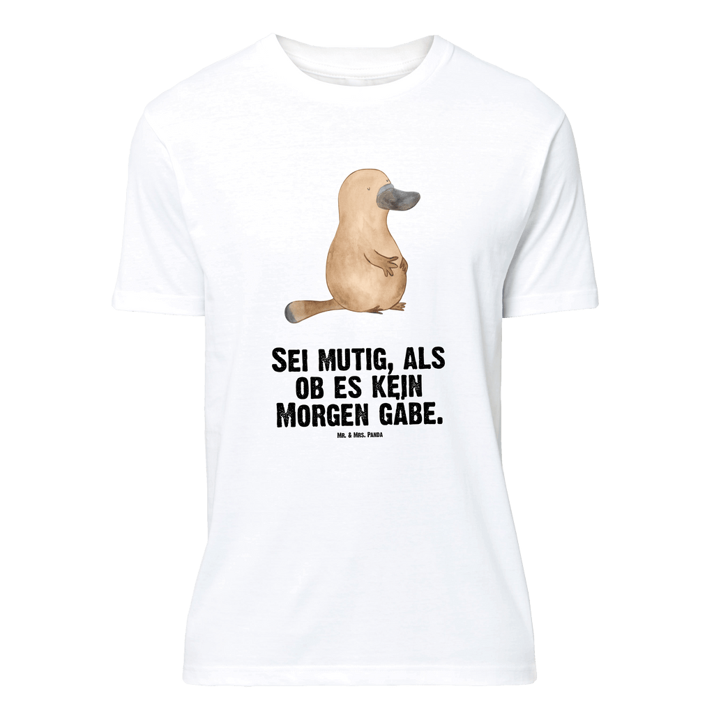 T-Shirt Standard Schnabeltier mutig T-Shirt, Shirt, Tshirt, Lustiges T-Shirt, T-Shirt mit Spruch, Party, Junggesellenabschied, Jubiläum, Geburstag, Herrn, Damen, Männer, Frauen, Schlafshirt, Nachthemd, Sprüche, Meerestiere, Meer, Urlaub, Schnabeltier, Mut, mutig, Lebensweisheit, Schnabeltiere, Motivation, Training, Büro, Arbeit, Neuanfang, Neustart, Weltreise, Raodtrip