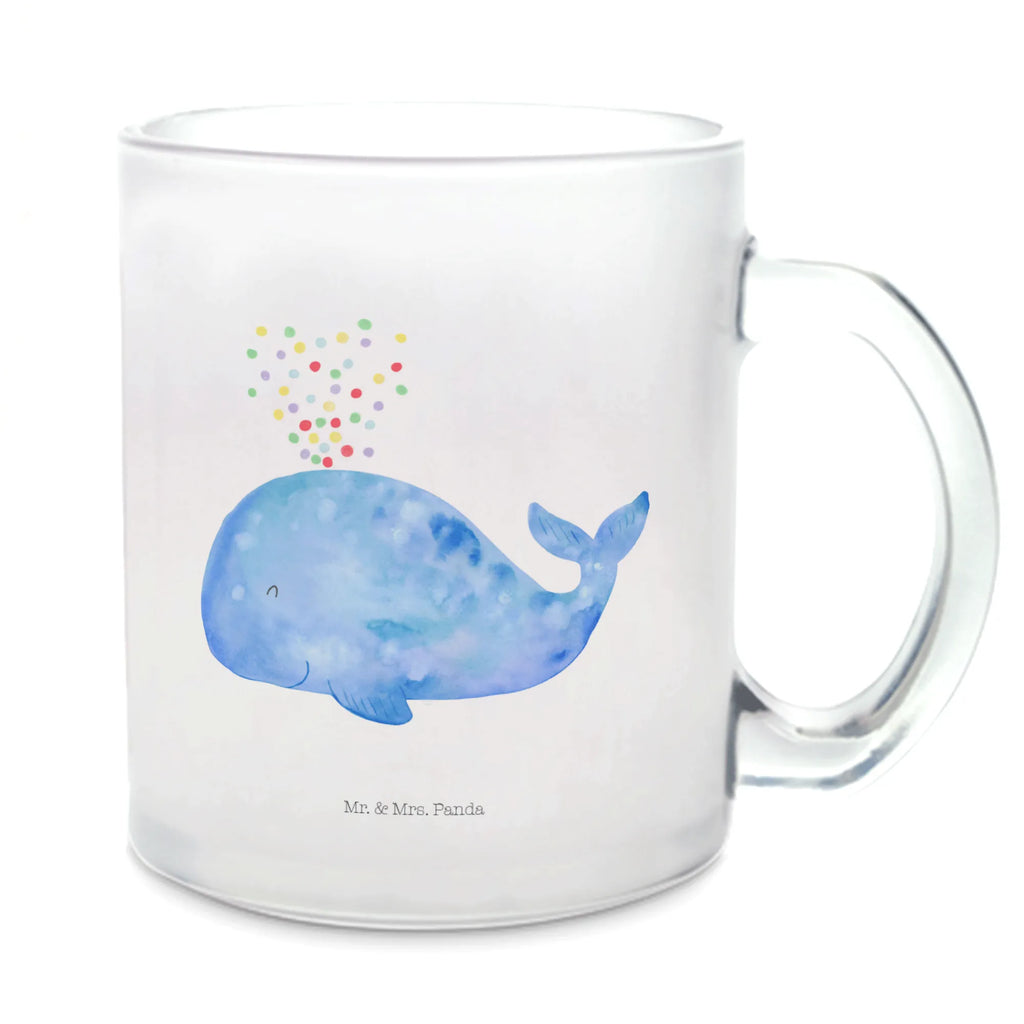 Teetasse Wal Konfetti Teetasse, Teeglas, Teebecher, Tasse mit Henkel, Tasse, Glas Teetasse, Teetasse aus Glas, Meerestiere, Meer, Urlaub, Wal, Konfetti, Wale, Motivation, Neuanfang, Trennung, Diät, Abnehmen, Neustart, Lebensabschnitt, Geburtstag