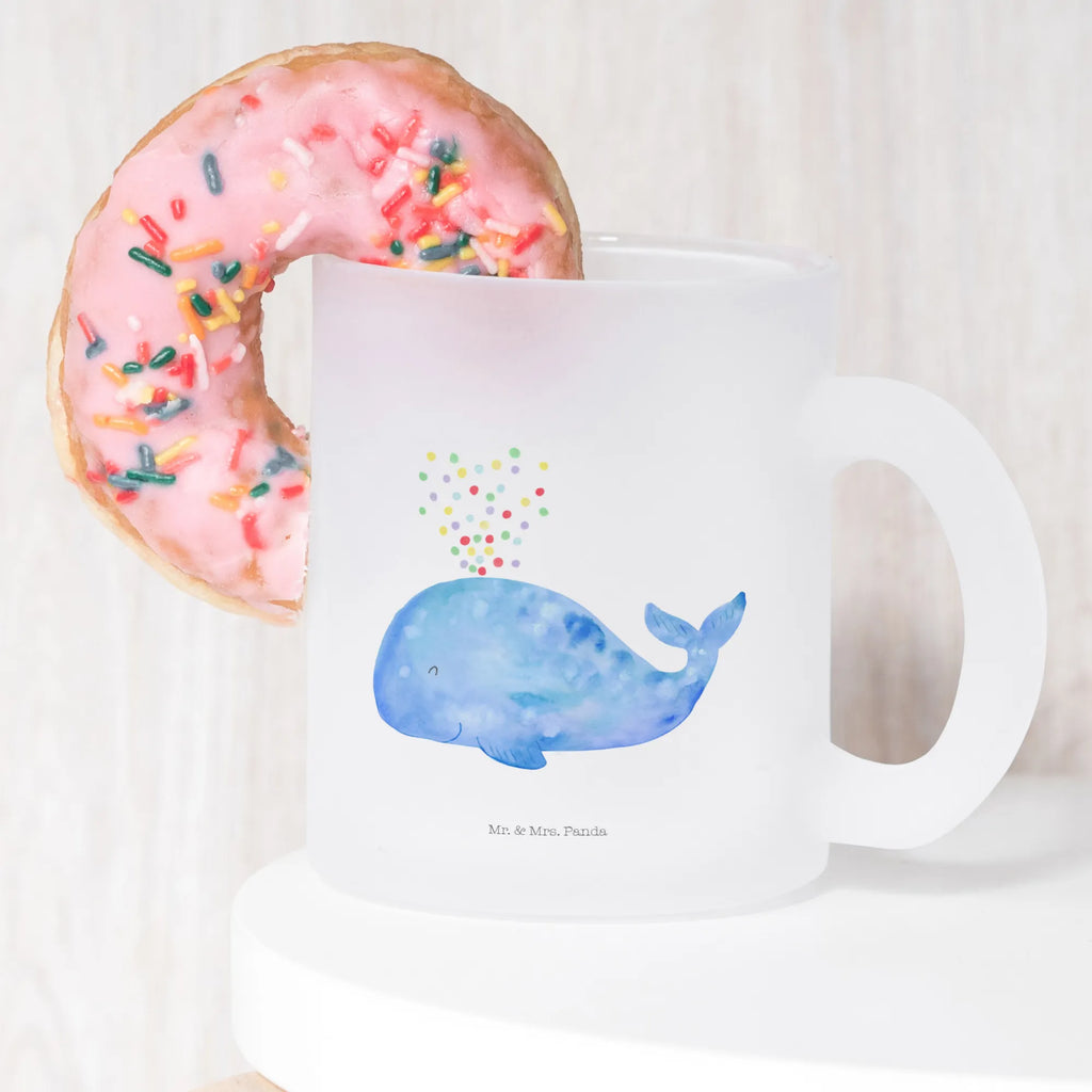 Teetasse Wal Konfetti Teetasse, Teeglas, Teebecher, Tasse mit Henkel, Tasse, Glas Teetasse, Teetasse aus Glas, Meerestiere, Meer, Urlaub, Wal, Konfetti, Wale, Motivation, Neuanfang, Trennung, Diät, Abnehmen, Neustart, Lebensabschnitt, Geburtstag