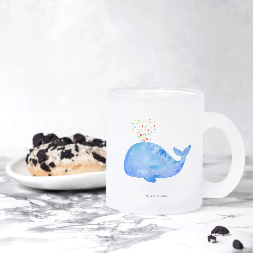 Teetasse Wal Konfetti Teetasse, Teeglas, Teebecher, Tasse mit Henkel, Tasse, Glas Teetasse, Teetasse aus Glas, Meerestiere, Meer, Urlaub, Wal, Konfetti, Wale, Motivation, Neuanfang, Trennung, Diät, Abnehmen, Neustart, Lebensabschnitt, Geburtstag