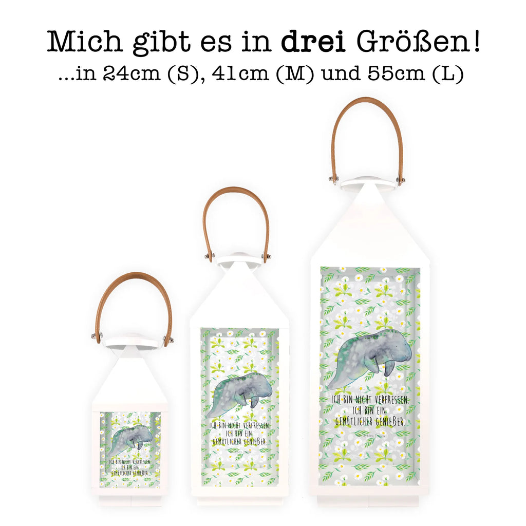 Deko Laterne Seekuh chillt Gartenlampe, Gartenleuchte, Gartendekoration, Gartenlicht, Laterne kleine Laternen, XXL Laternen, Laterne groß, Meerestiere, Meer, Urlaub, Seekuh, Seekühe, Diät, Abnehmen, Zucker, Diätwahn, Essen, Süßigkeiten