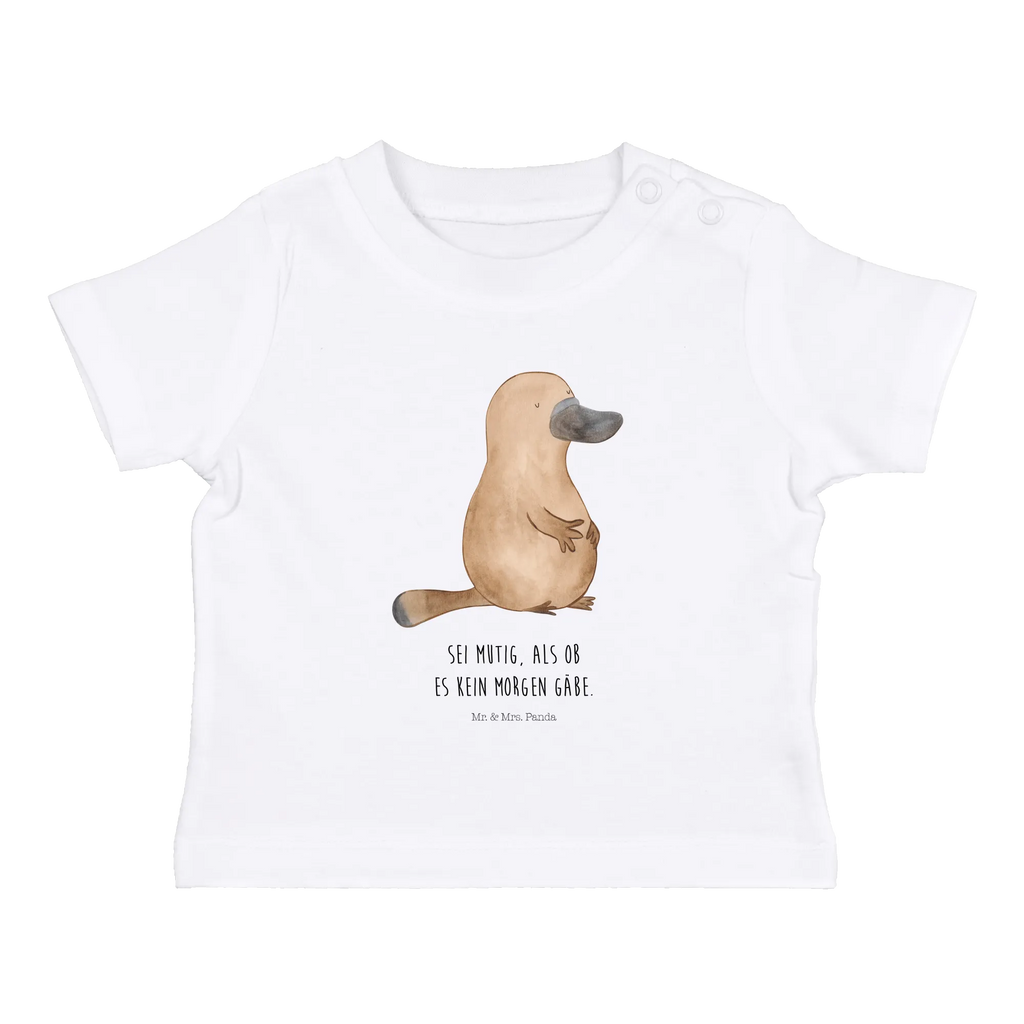 Organic Baby Shirt Schnabeltier Mut Baby T-Shirt, Jungen Baby T-Shirt, Mädchen Baby T-Shirt, Shirt, Meerestiere, Meer, Urlaub, Schnabeltier, Mut, mutig, Lebensweisheit, Schnabeltiere, Motivation, Training, Büro, Arbeit, Neuanfang, Neustart, Weltreise, Raodtrip