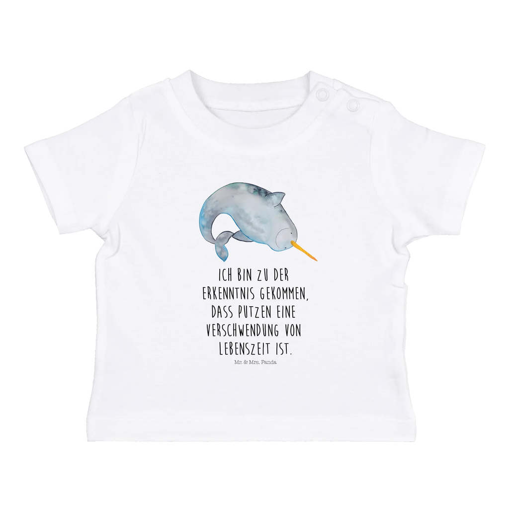 Organic Baby Shirt Narwal Baby T-Shirt, Jungen Baby T-Shirt, Mädchen Baby T-Shirt, Shirt, Meerestiere, Meer, Urlaub, Narwal, Wal, Putzen, Hausfrau, Junggesellin, aufräumen, Kinderzimmer