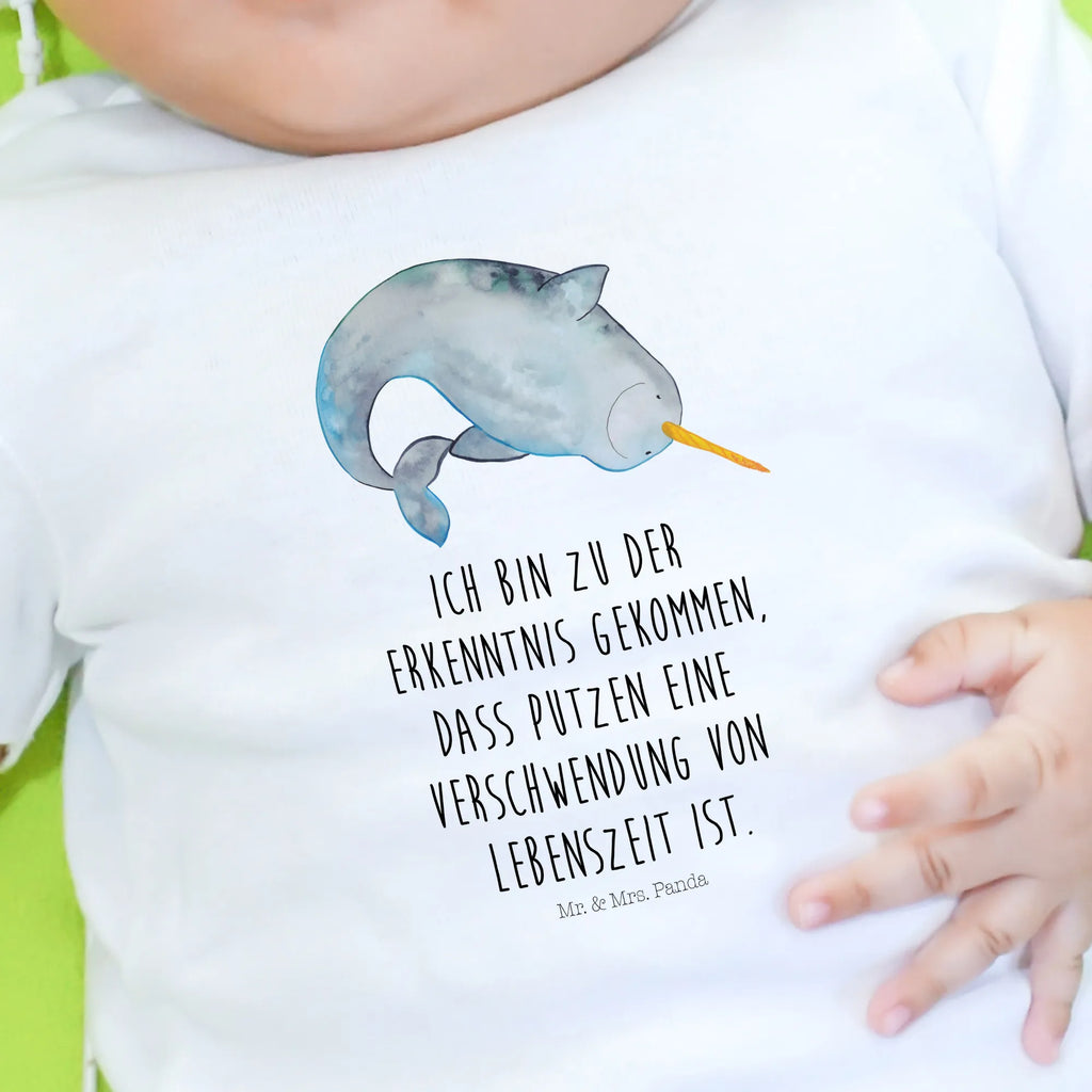 Organic Baby Shirt Narwal Baby T-Shirt, Jungen Baby T-Shirt, Mädchen Baby T-Shirt, Shirt, Meerestiere, Meer, Urlaub, Narwal, Wal, Putzen, Hausfrau, Junggesellin, aufräumen, Kinderzimmer