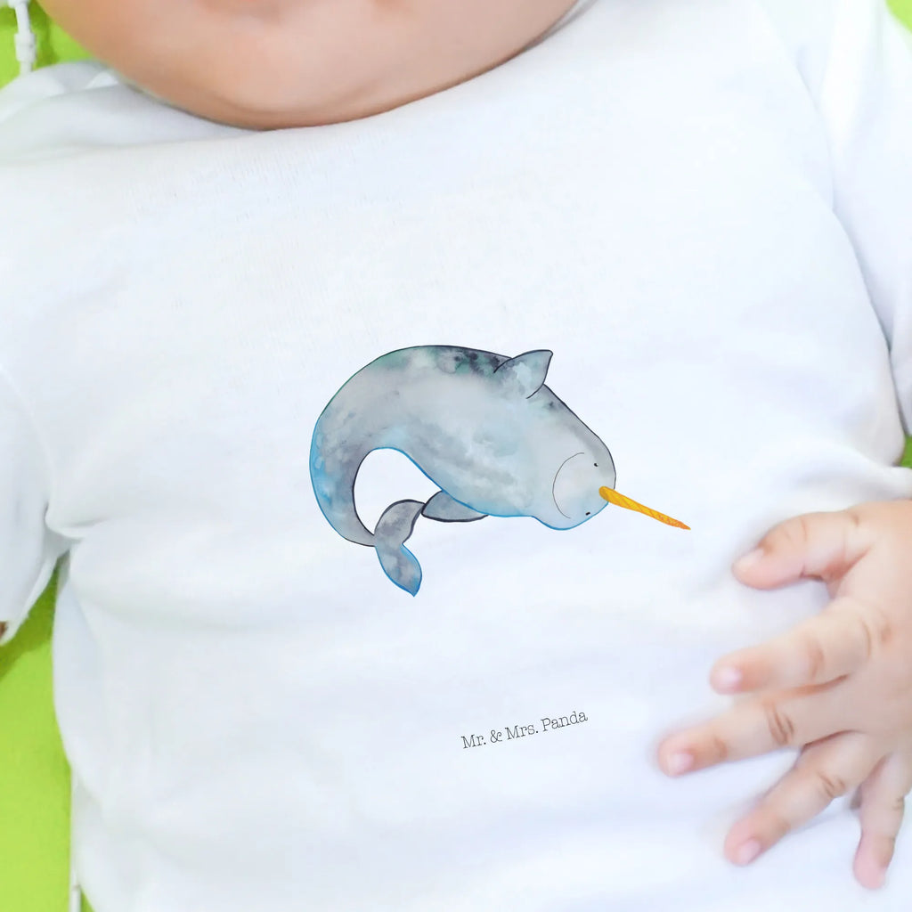 Organic Baby Shirt Narwal Baby T-Shirt, Jungen Baby T-Shirt, Mädchen Baby T-Shirt, Shirt, Meerestiere, Meer, Urlaub, Narwal, Wal, Putzen, Hausfrau, Junggesellin, aufräumen, Kinderzimmer