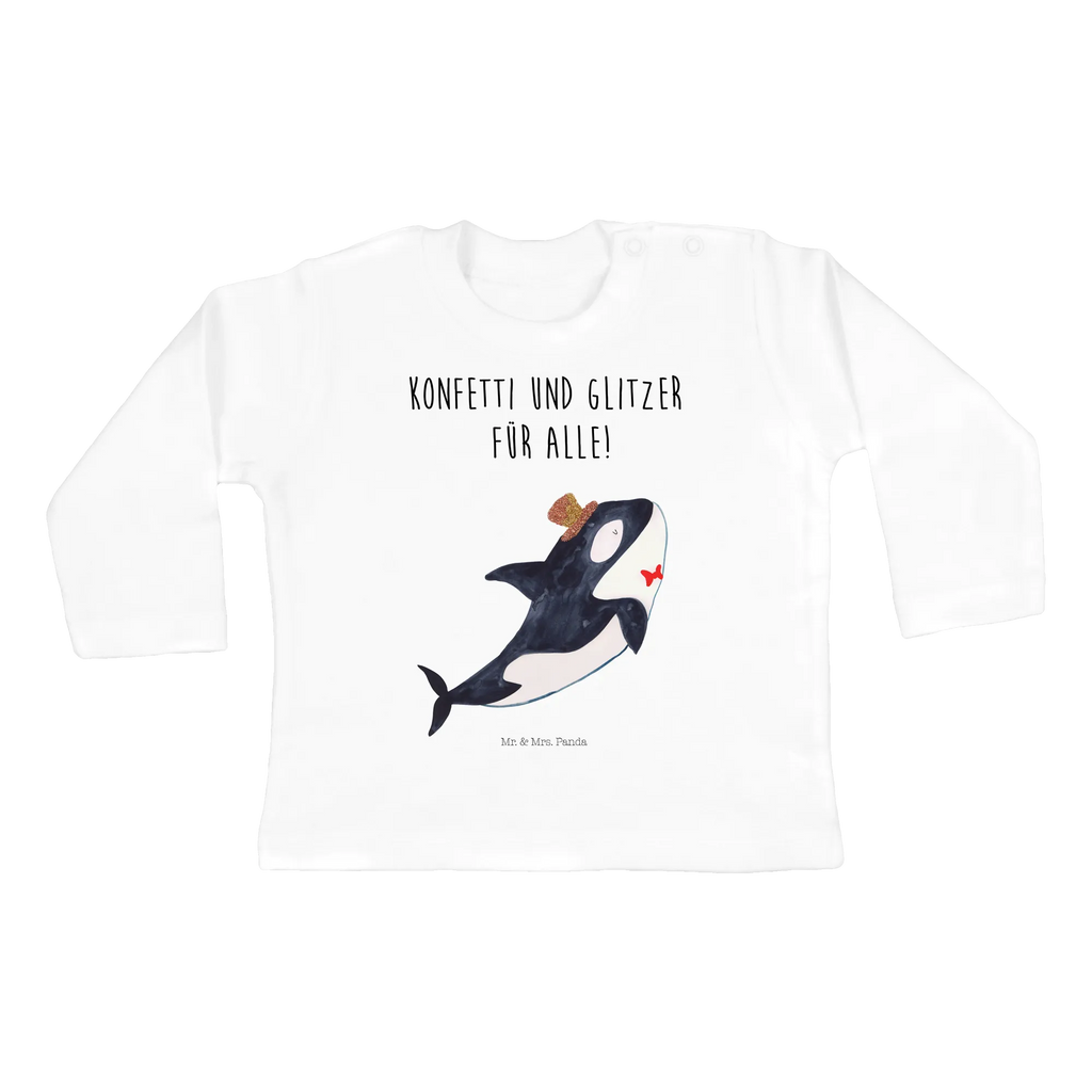 Baby Longsleeve Orca Zylinder Mädchen, Jungen, Baby, Langarm, Bio, Kleidung, Meerestiere, Meer, Urlaub, Narwal, Glitter, Konfetti, Glitzer, Geburtstag, Feier, Fete, Fest, Glückwunsch, Orca