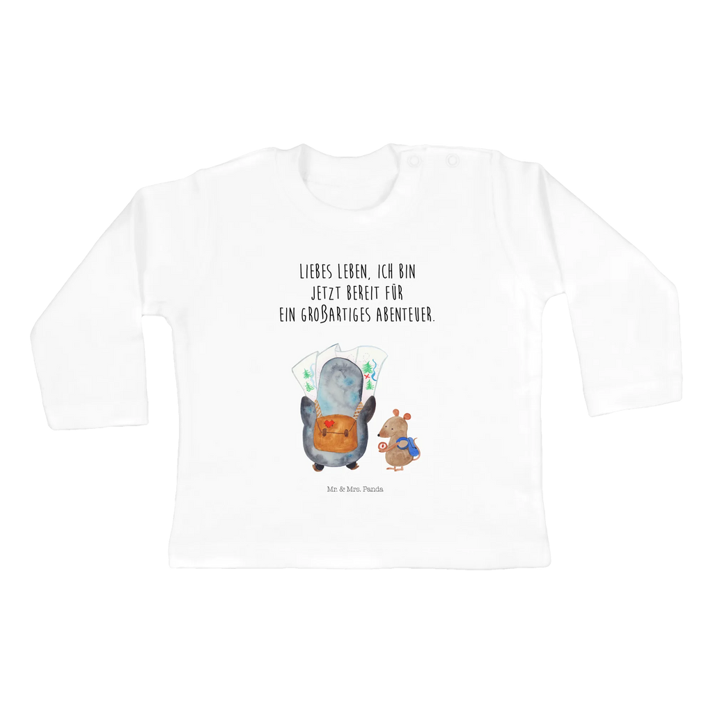 Baby Longsleeve Pinguin & Maus Wanderer Mädchen, Jungen, Baby, Langarm, Bio, Kleidung, Pinguin, Pinguine, Abenteurer, Abenteuer, Roadtrip, Ausflug, Wanderlust, wandern