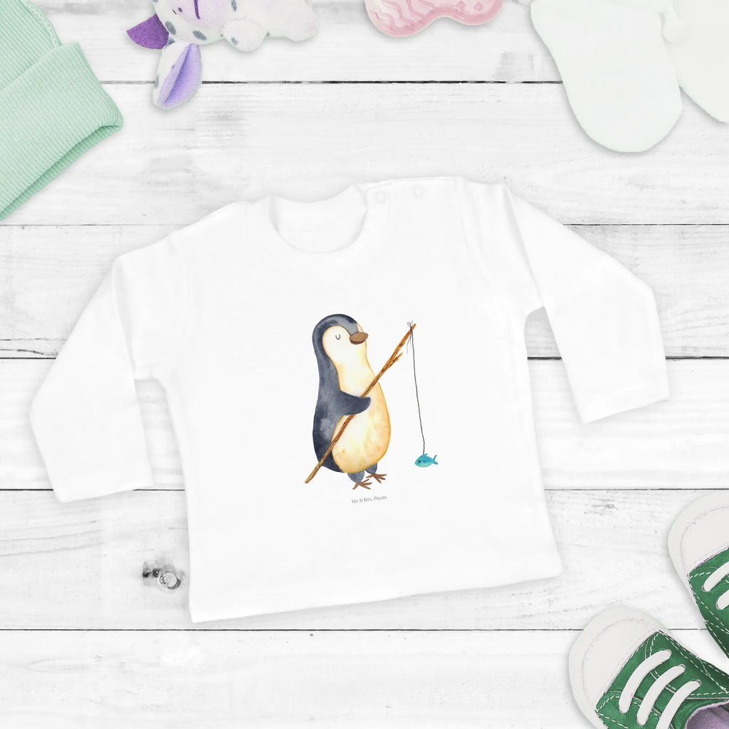 Baby Longsleeve Pinguin Angler Mädchen, Jungen, Baby, Langarm, Bio, Kleidung, Pinguin, Pinguine, Angeln, Angler, Tagträume, Hobby, Plan, Planer, Tagesplan, Neustart, Motivation, Geschenk, Freundinnen, Geschenkidee, Urlaub, Wochenende