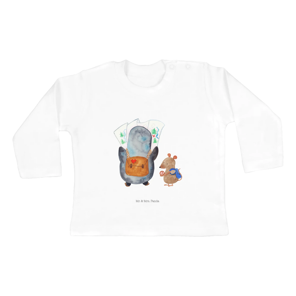 Baby Longsleeve Pinguin & Maus Wanderer Mädchen, Jungen, Baby, Langarm, Bio, Kleidung, Pinguin, Pinguine, Abenteurer, Abenteuer, Roadtrip, Ausflug, Wanderlust, wandern