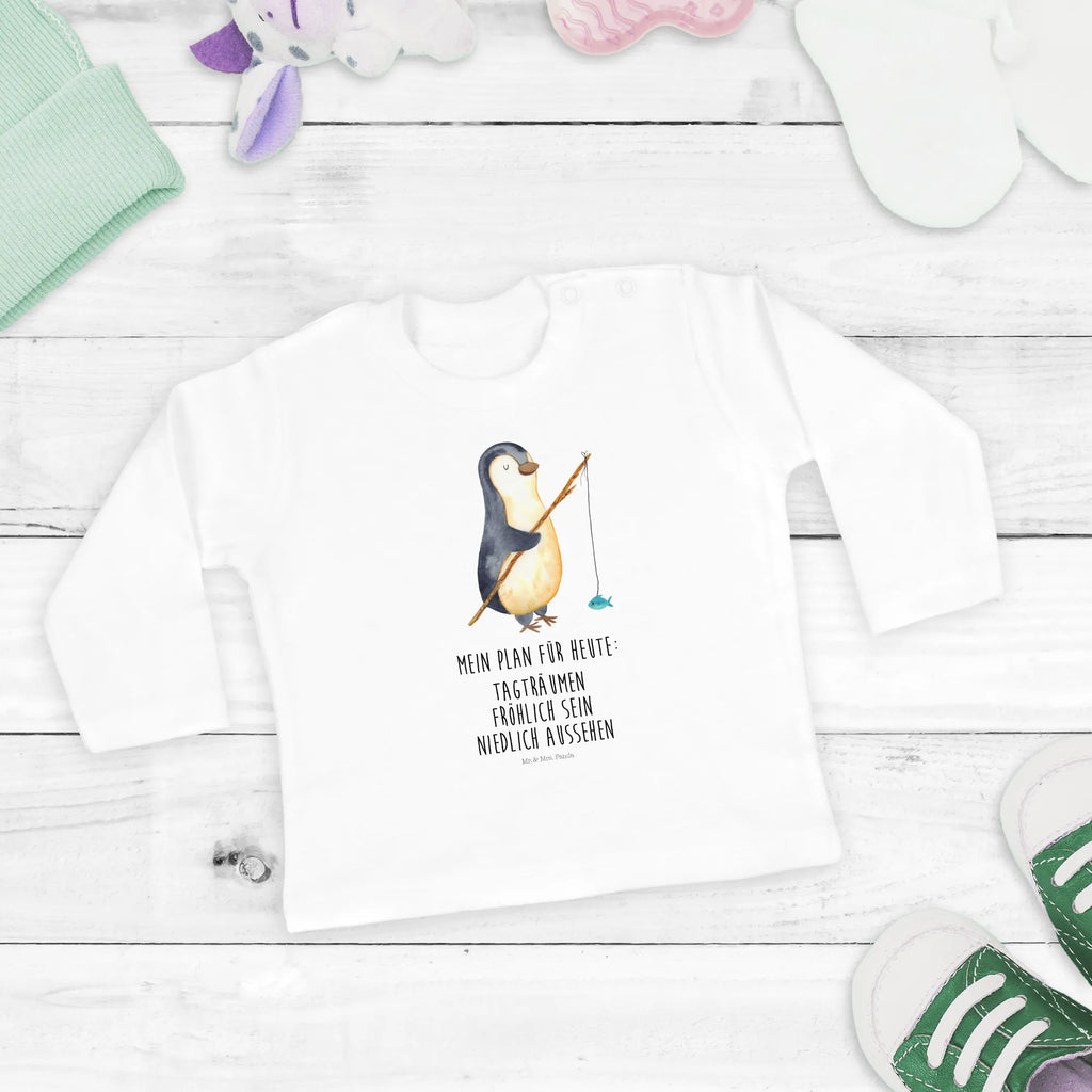 Baby Longsleeve Pinguin Angler Mädchen, Jungen, Baby, Langarm, Bio, Kleidung, Pinguin, Pinguine, Angeln, Angler, Tagträume, Hobby, Plan, Planer, Tagesplan, Neustart, Motivation, Geschenk, Freundinnen, Geschenkidee, Urlaub, Wochenende