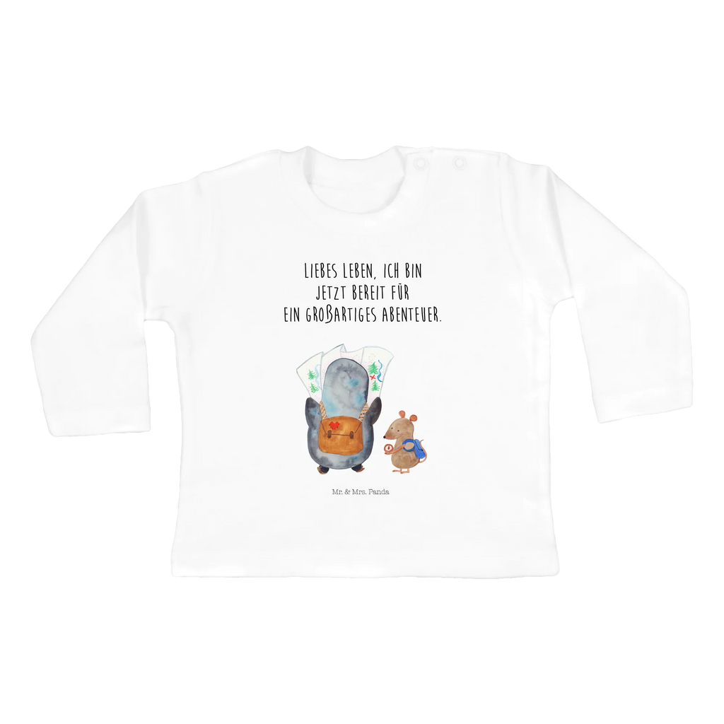 Baby Longsleeve Pinguin & Maus Wanderer Mädchen, Jungen, Baby, Langarm, Bio, Kleidung, Pinguin, Pinguine, Abenteurer, Abenteuer, Roadtrip, Ausflug, Wanderlust, wandern