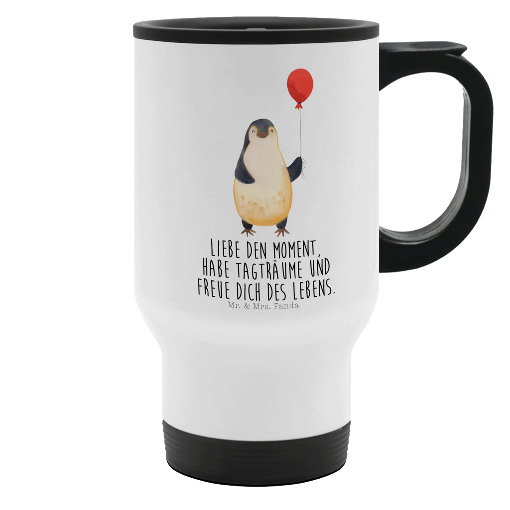 Thermobecher Pinguin Luftballon Thermobecher, To Go Becher, Thermotasse, Kaffeebecher, Isolierbecher, Thermobecher To Go, Warmhaltetasse, Edelstahlbecher, Reisebecher, Tasse mit Deckel, Thermobecher für 400 ml, Kaffeetasse zum Mitnehmen, Tasse zum Mitnehmen, Spülmaschinenfest, Pinguin, Pinguine, Luftballon, Tagträume, Lebenslust, Geschenk Freundin, Geschenkidee, beste Freundin, Motivation, Neustart, neues Leben, Liebe, Glück