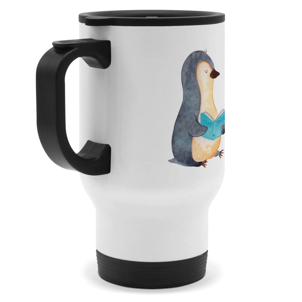 Thermobecher Pinguin Buch Thermobecher, To Go Becher, Thermotasse, Kaffeebecher, Isolierbecher, Thermobecher To Go, Warmhaltetasse, Edelstahlbecher, Reisebecher, Tasse mit Deckel, Thermobecher für 400 ml, Kaffeetasse zum Mitnehmen, Tasse zum Mitnehmen, Spülmaschinenfest, Pinguin, Pinguine, Buch, Lesen, Bücherwurm, Nichtstun, Faulenzen, Ferien, Urlaub, Freizeit