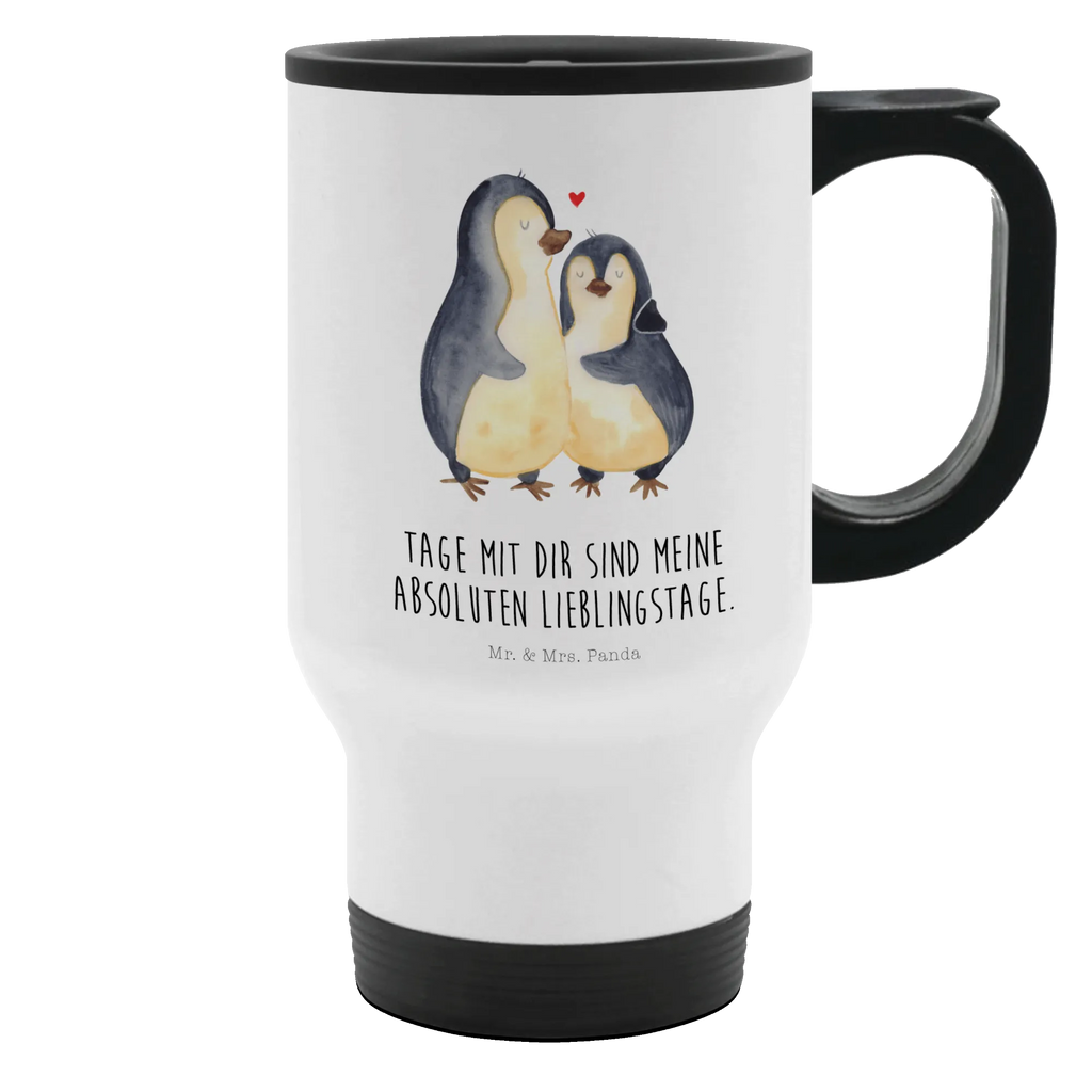 Thermobecher Pinguin umarmend Thermobecher, To Go Becher, Thermotasse, Kaffeebecher, Isolierbecher, Thermobecher To Go, Warmhaltetasse, Edelstahlbecher, Reisebecher, Tasse mit Deckel, Thermobecher für 400 ml, Kaffeetasse zum Mitnehmen, Tasse zum Mitnehmen, Spülmaschinenfest, Pinguin, Liebe, Liebespaar, Liebesbeweis, Liebesgeschenk, Verlobung, Jahrestag, Hochzeitstag, Hochzeit, Hochzeitsgeschenk