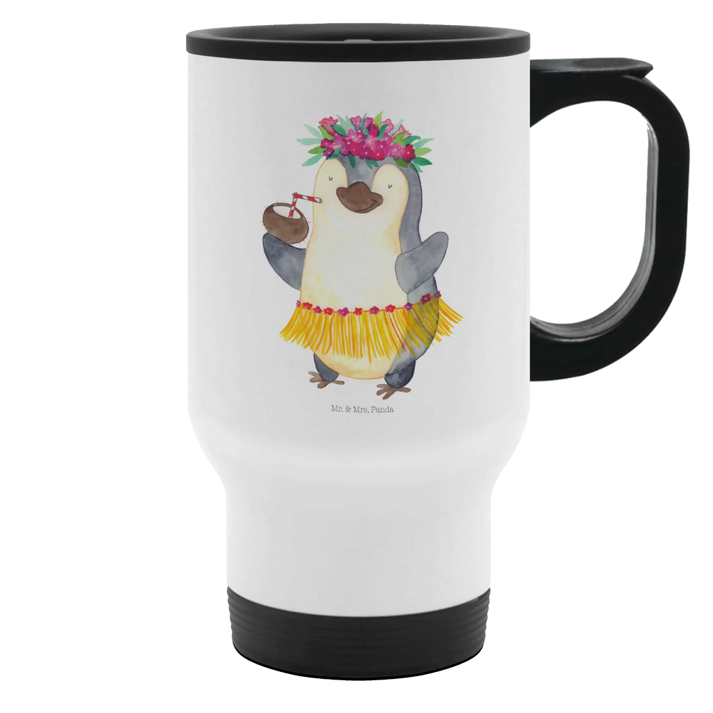 Thermobecher Pinguin Kokosnuss Thermobecher, To Go Becher, Thermotasse, Kaffeebecher, Isolierbecher, Thermobecher To Go, Warmhaltetasse, Edelstahlbecher, Reisebecher, Tasse mit Deckel, Thermobecher für 400 ml, Kaffeetasse zum Mitnehmen, Tasse zum Mitnehmen, Spülmaschinenfest, Pinguin, Aloha, Hawaii, Urlaub, Kokosnuss, Pinguine