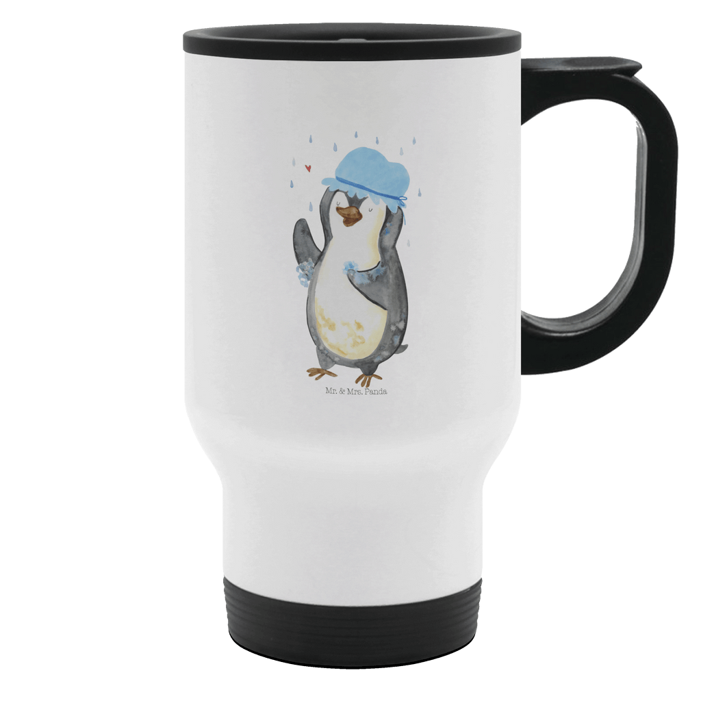 Thermobecher Pinguin Duschen Thermobecher, To Go Becher, Thermotasse, Kaffeebecher, Isolierbecher, Thermobecher To Go, Warmhaltetasse, Edelstahlbecher, Reisebecher, Tasse mit Deckel, Thermobecher für 400 ml, Kaffeetasse zum Mitnehmen, Tasse zum Mitnehmen, Spülmaschinenfest, Pinguin, Pinguine, Dusche, duschen, Lebensmotto, Motivation, Neustart, Neuanfang, glücklich sein