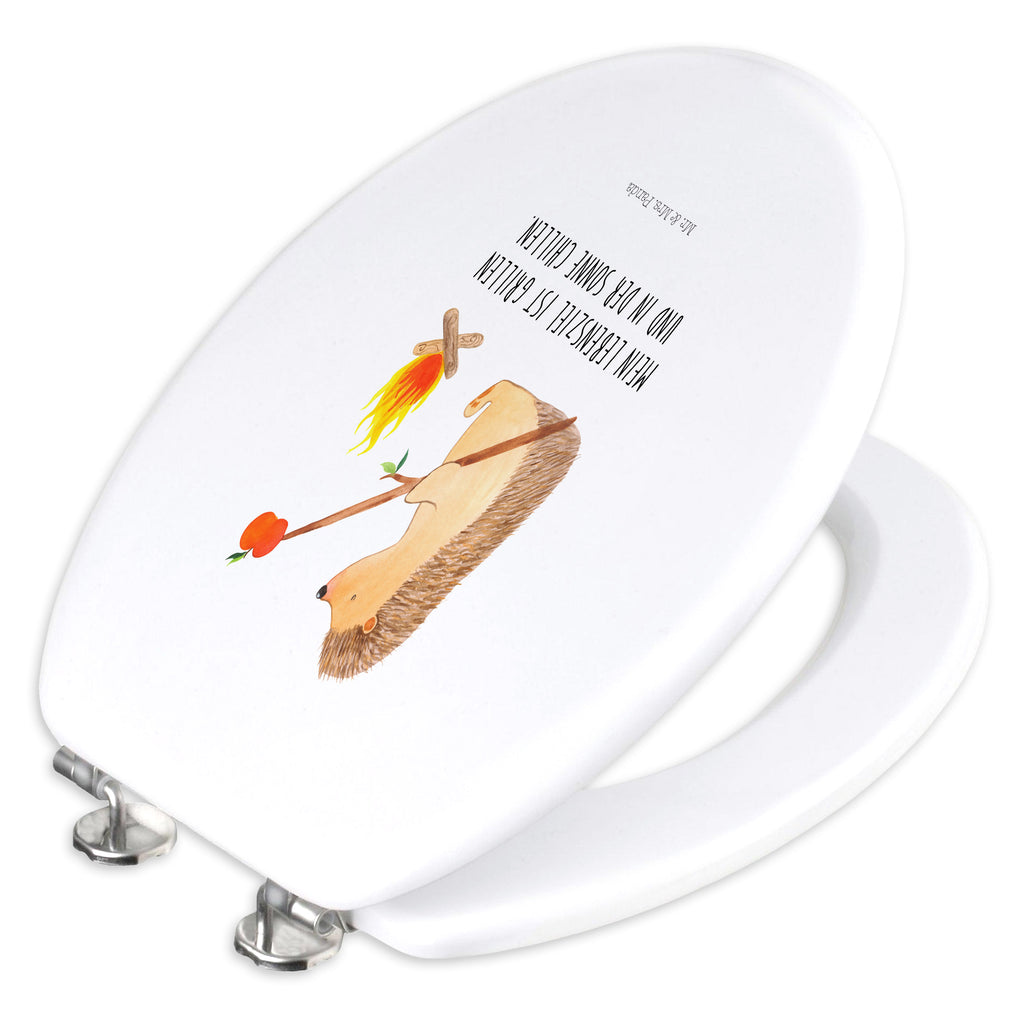 Motiv WC Sitz Igel Grillen Klobrille, Klodeckel, Toilettendeckel, WC-Sitz, Toilette, Tiermotive, Gute Laune, lustige Sprüche, Tiere, Igel, Grillen, Ziele, Motivation, arbeitslos, Sinn des Lebens, Spruch