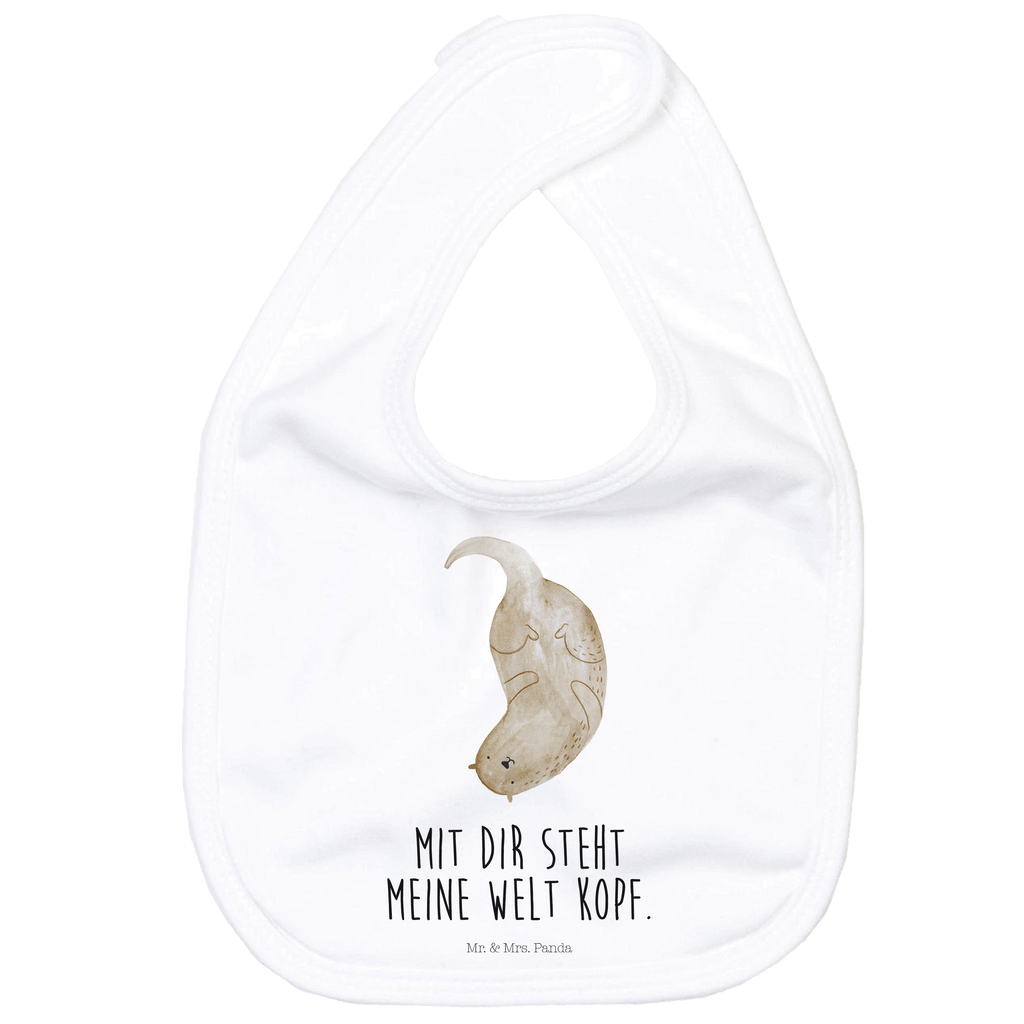 Organic Babylätzchen Otter Kopfüber Baby, Lätzchen, Spucktuch, Sabberlätzchen, Klettlätzchen, Babygeschenk, Baby Lätzchen, Geschenk für Geburt, Geschenk zur Geburt, Baby Spucktuch, Babyausstattung, Geschenkidee für Babyparty, Otter, Fischotter, Seeotter, Otter Seeotter See Otter