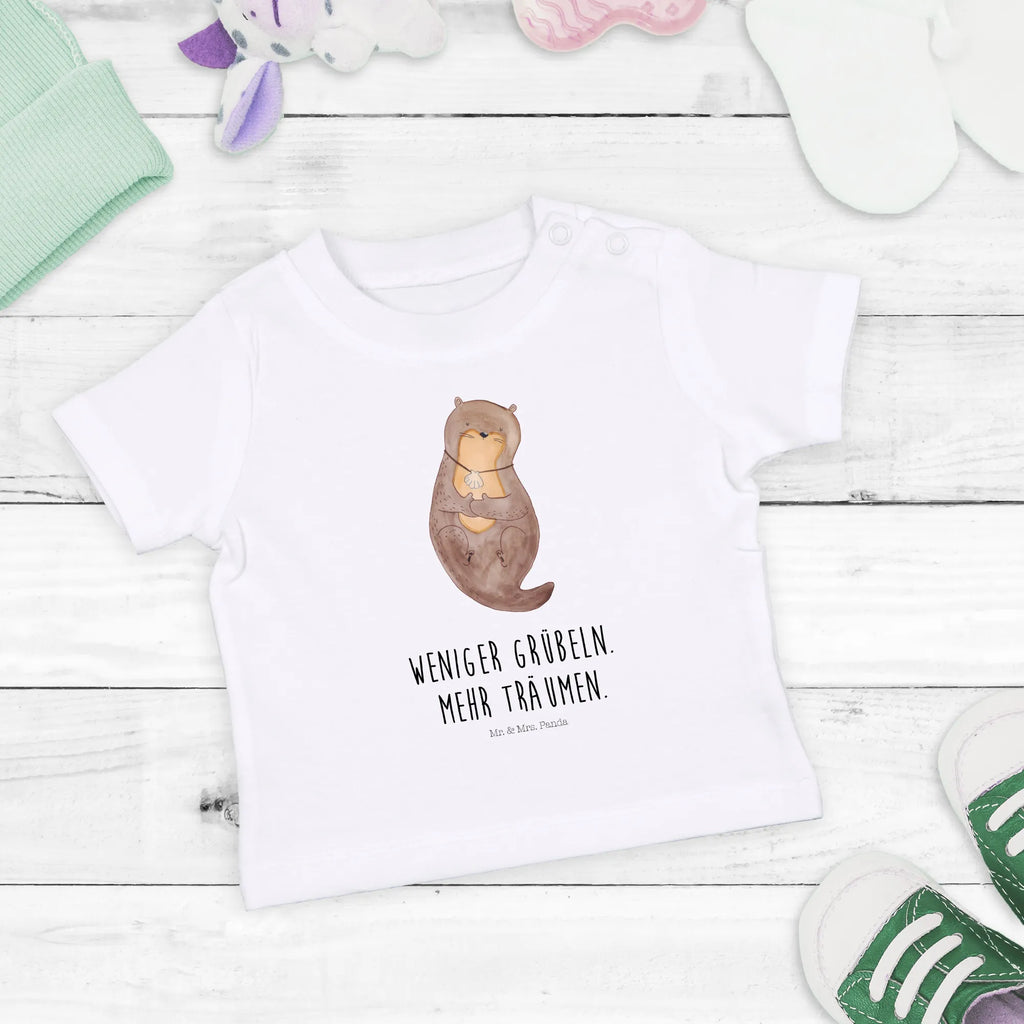 Organic Baby Shirt Otter Muschel Baby T-Shirt, Jungen Baby T-Shirt, Mädchen Baby T-Shirt, Shirt, Otter, Fischotter, Seeotter, Otterliebe, grübeln, träumen, Motivation, Tagträumen, Büro