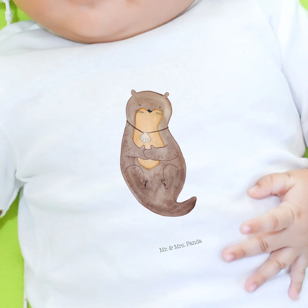 Organic Baby Shirt Otter Muschel Baby T-Shirt, Jungen Baby T-Shirt, Mädchen Baby T-Shirt, Shirt, Otter, Fischotter, Seeotter, Otterliebe, grübeln, träumen, Motivation, Tagträumen, Büro