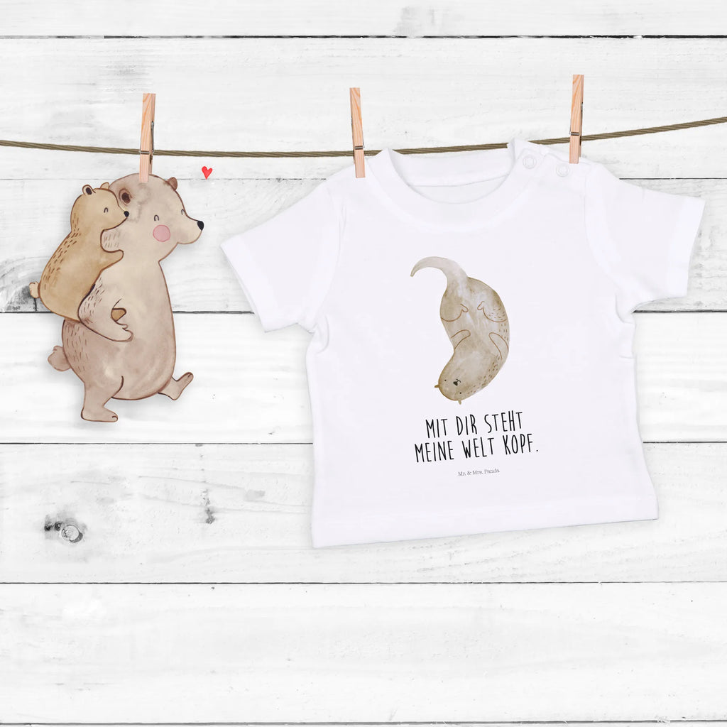 Organic Baby Shirt Otter Kopfüber Baby T-Shirt, Jungen Baby T-Shirt, Mädchen Baby T-Shirt, Shirt, Otter, Fischotter, Seeotter, Otter Seeotter See Otter