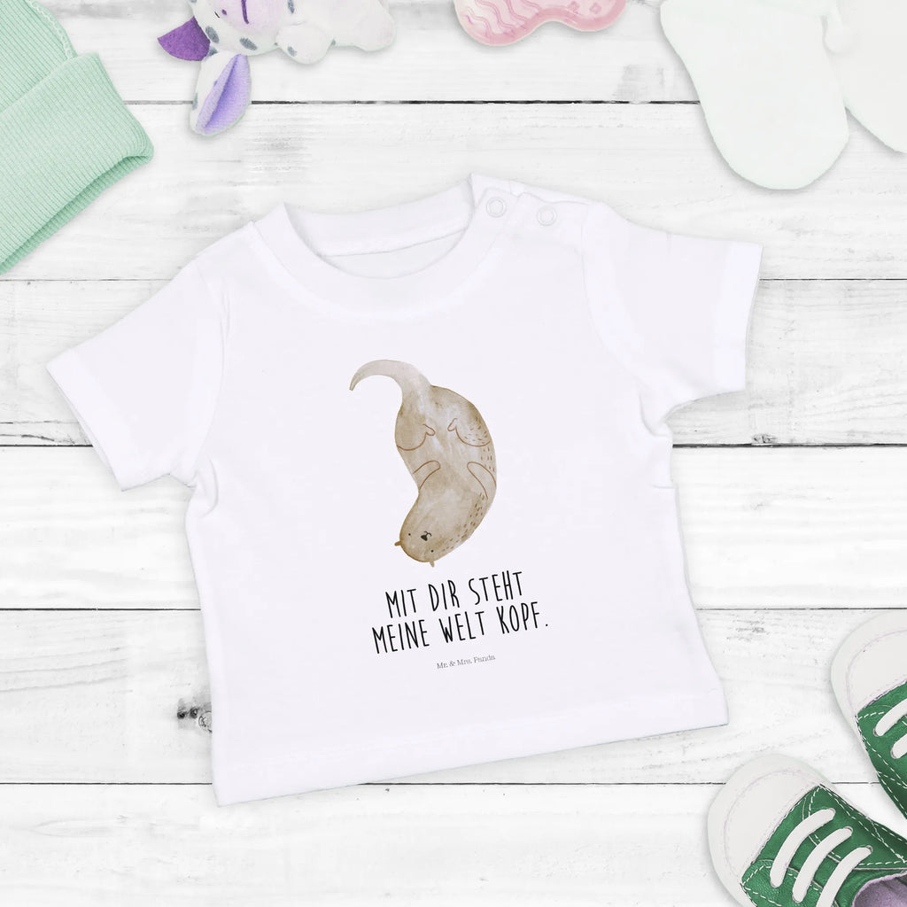 Organic Baby Shirt Otter Kopfüber Baby T-Shirt, Jungen Baby T-Shirt, Mädchen Baby T-Shirt, Shirt, Otter, Fischotter, Seeotter, Otter Seeotter See Otter