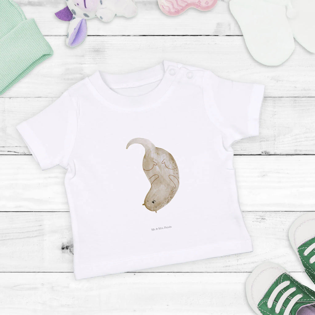 Organic Baby Shirt Otter Kopfüber Baby T-Shirt, Jungen Baby T-Shirt, Mädchen Baby T-Shirt, Shirt, Otter, Fischotter, Seeotter, Otter Seeotter See Otter