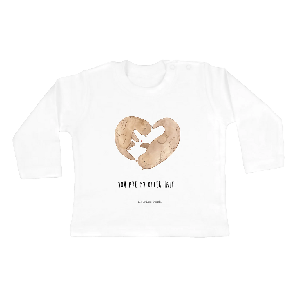 Baby Longsleeve Otter Herz Mädchen, Jungen, Baby, Langarm, Bio, Kleidung, Otter, Fischotter, Seeotter, Liebe, Herz, Liebesbeweis, Liebesgeschenk, Bessere Hälfte, Love you, Jahrestag, Hochzeitstag, Verlobung, gemeinsames Leben